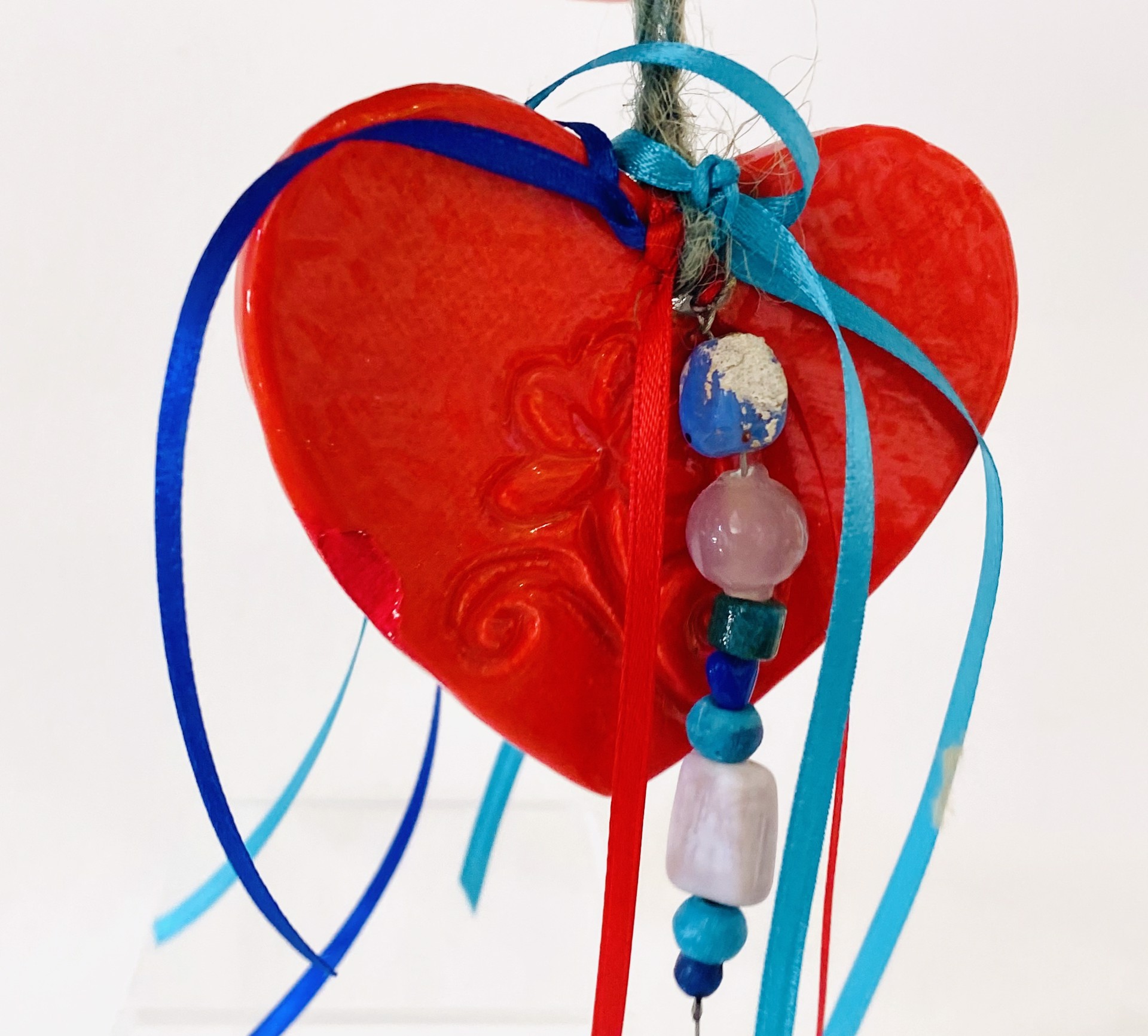 Heart Ornament with flower detail, #6  by Judy Kepley
