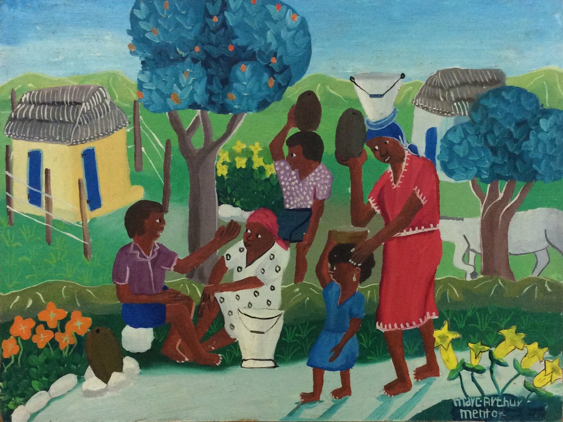Rural Scene #7-2-95MFN by Marc-Arthur Mentor (Haitian)