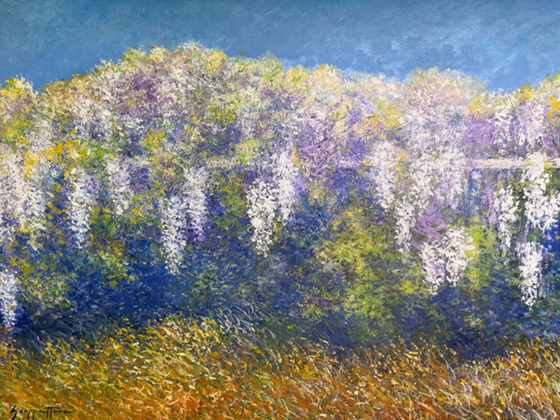 Wisteria And Wild Grass, Autumn by James Scoppettone