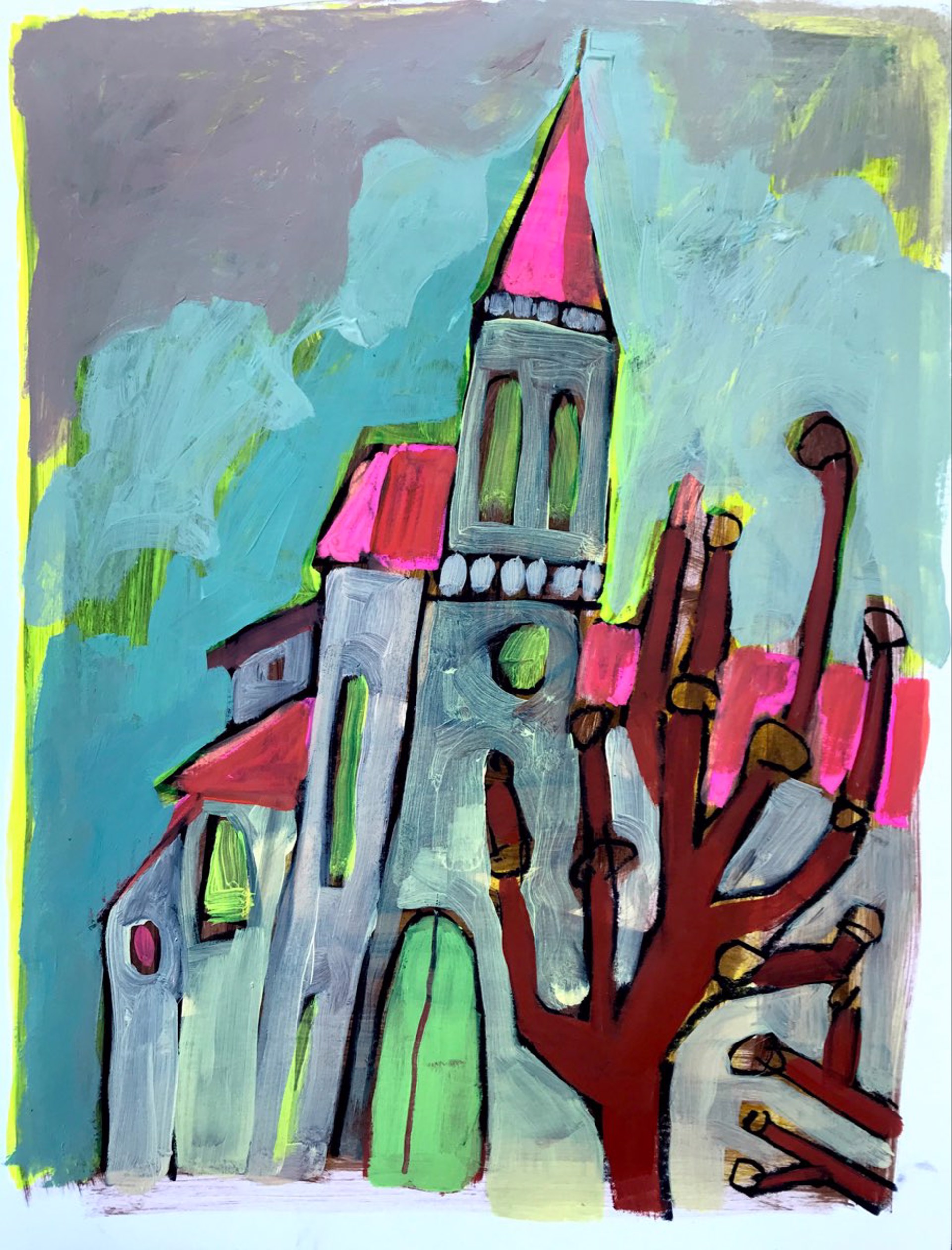 L’église avec la porte verte by Rachael Van Dyke