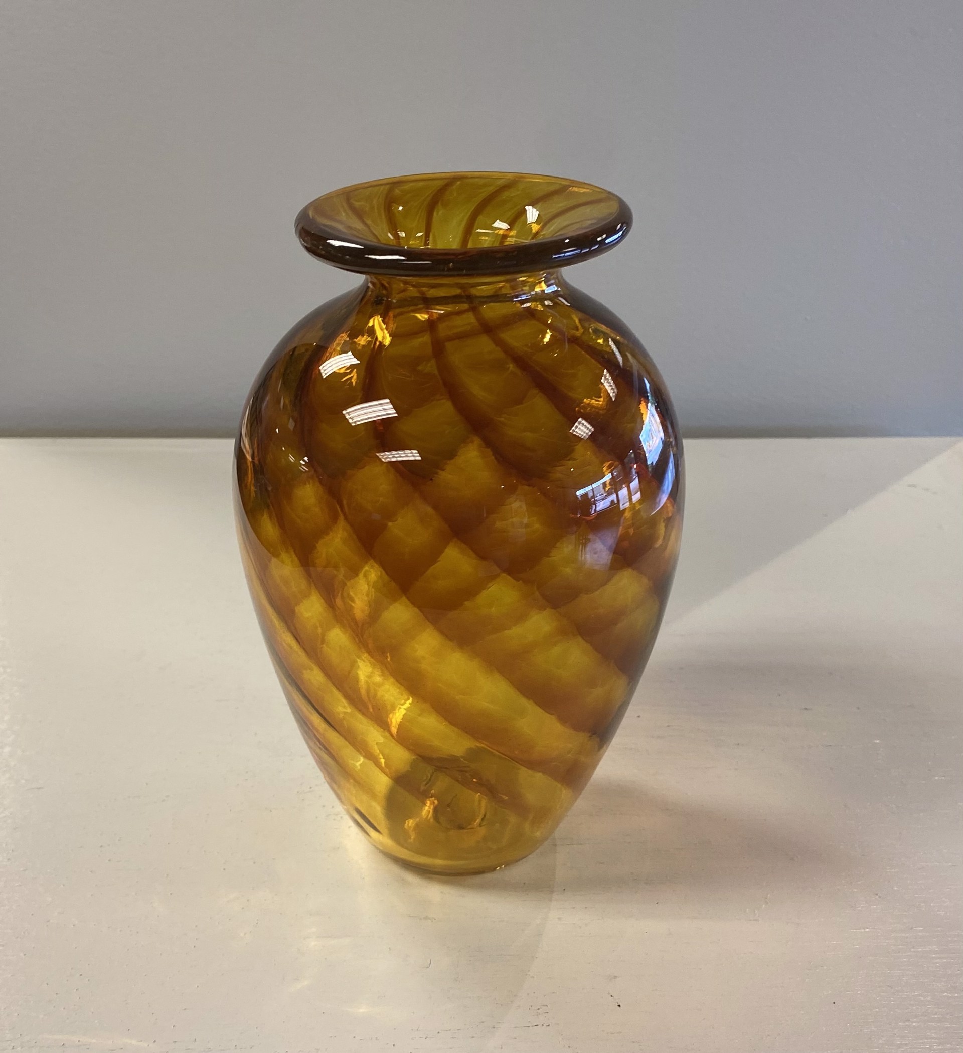 Amber Vase by AlBo Glass