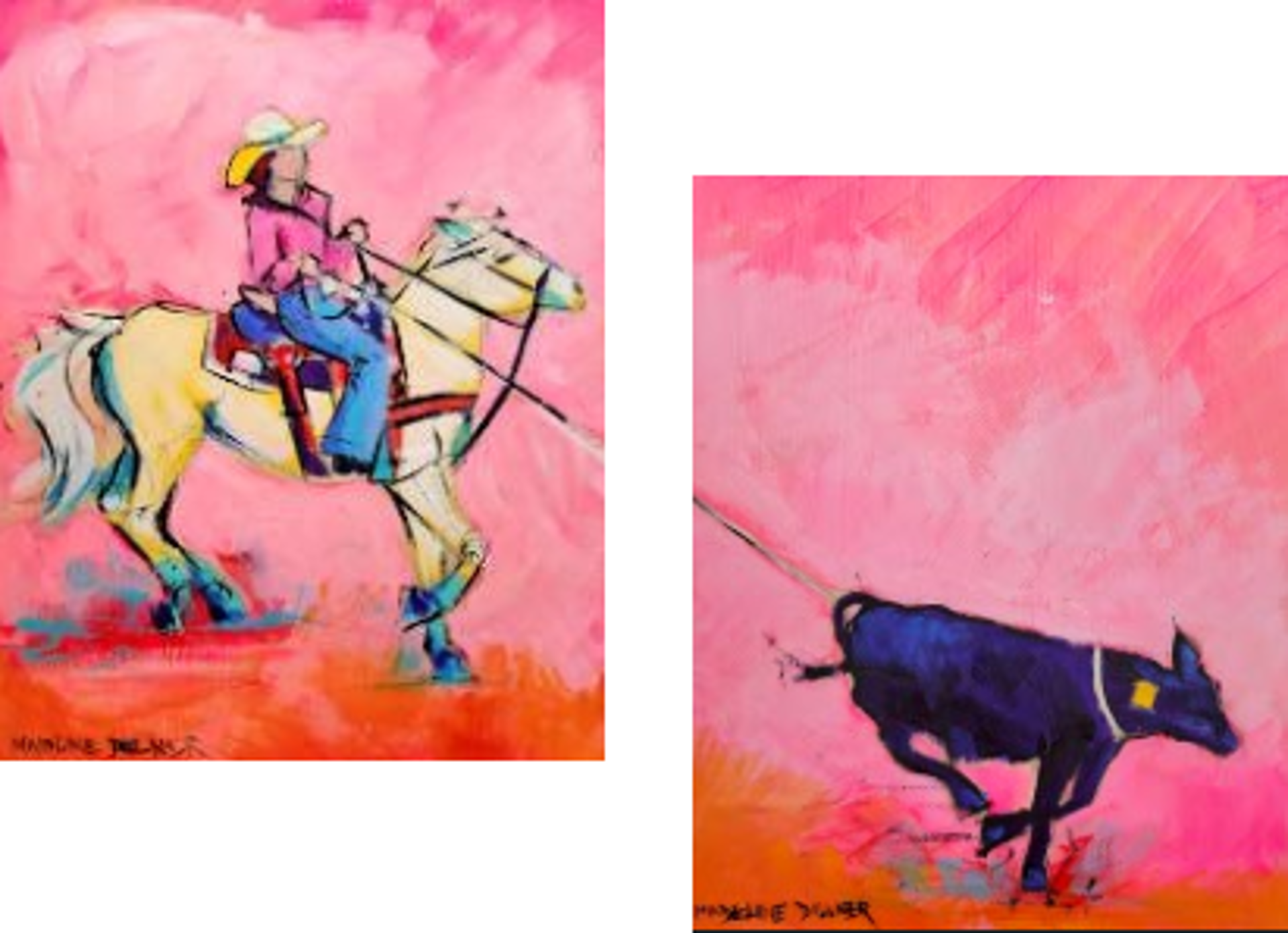 Pretty in Pink (Diptych) by Madeline Dillner
