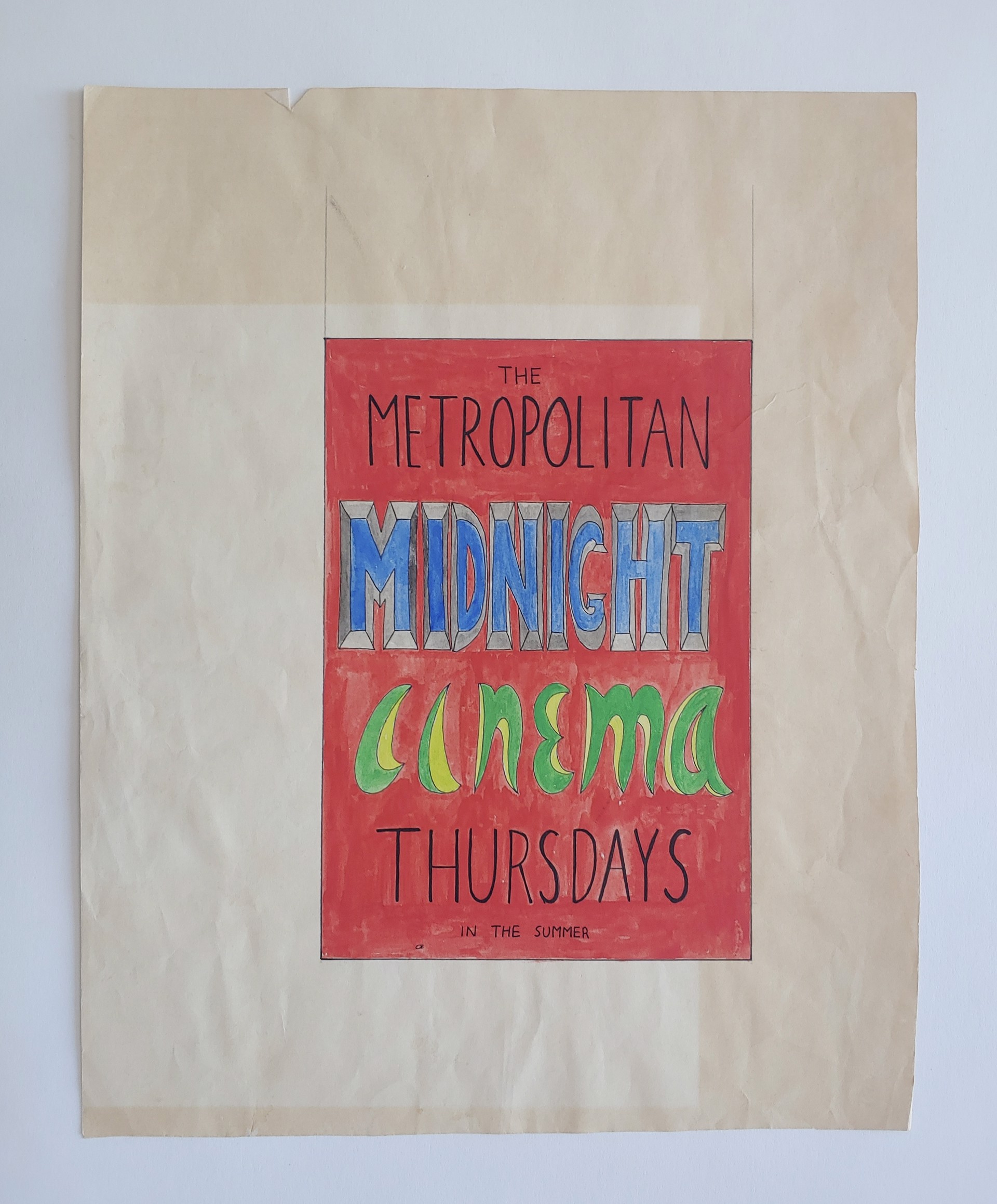 The Metropolitan Midnight Cinema Ad - Drawing by David Amdur