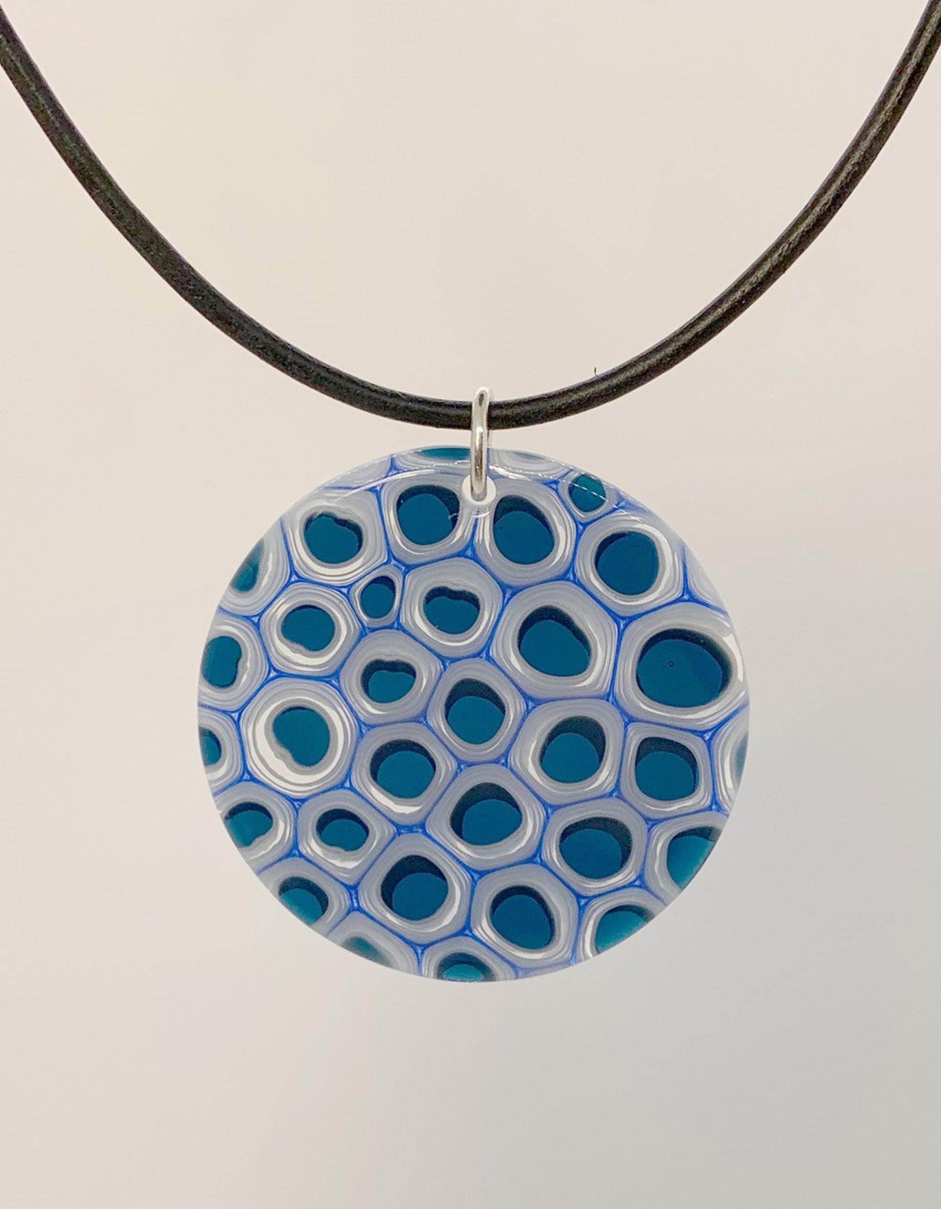 Murrini Round Necklace - Dark cobalt by Chris Cox