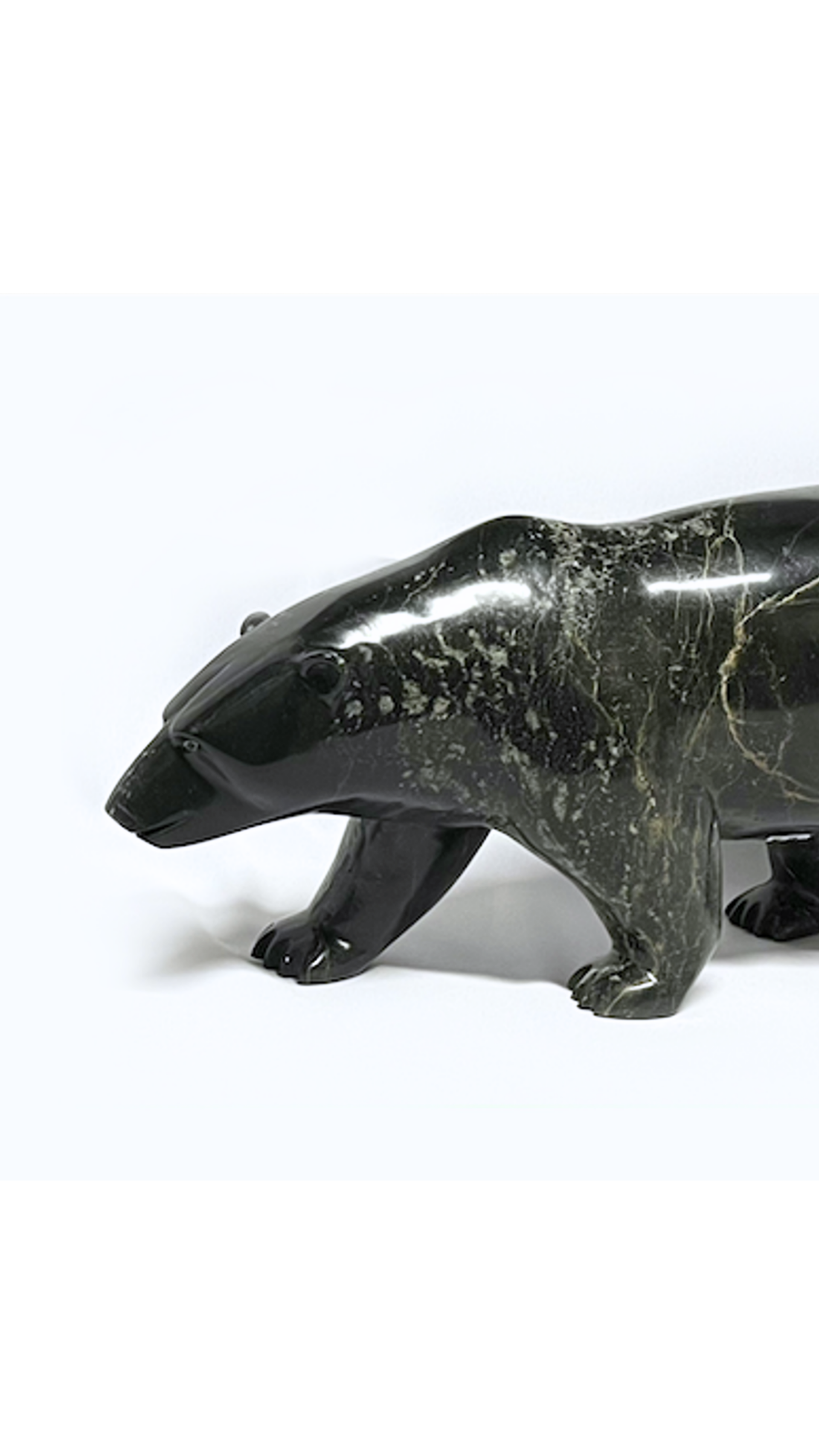 Napatchie Noah】彫刻 イヌイットアート 石彫 ホエール オブジェ