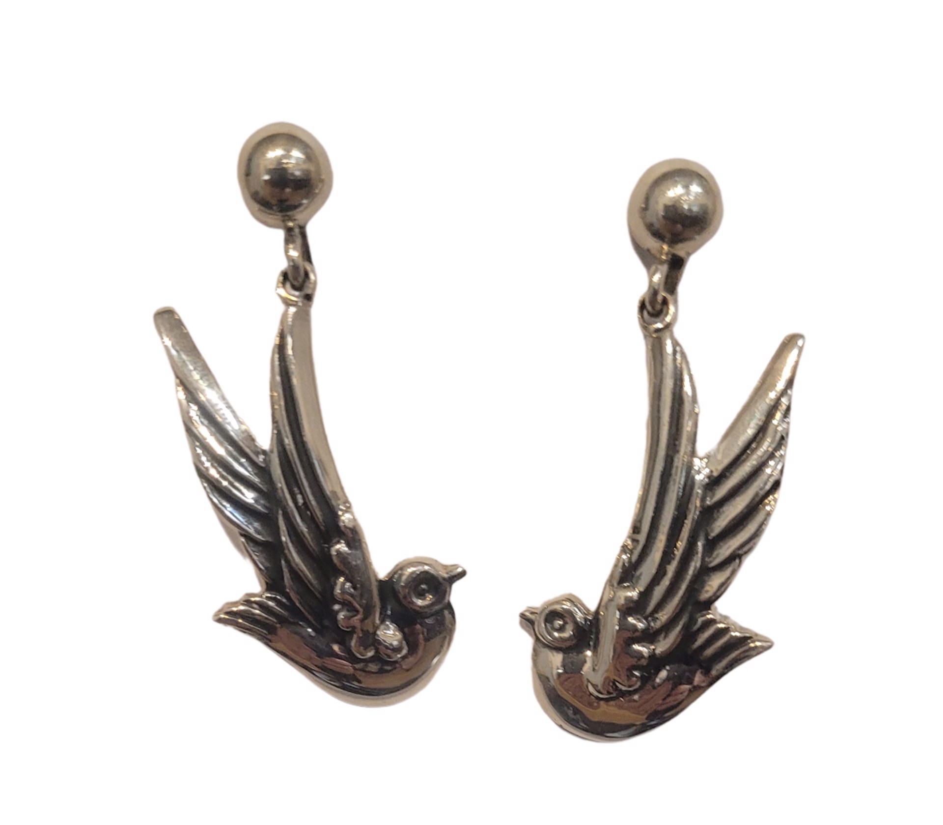 Earrings - Sterling Silver "Los Alves" Doves, Margot de Taxco Design by Indigo Desert Ranch - Jewelry