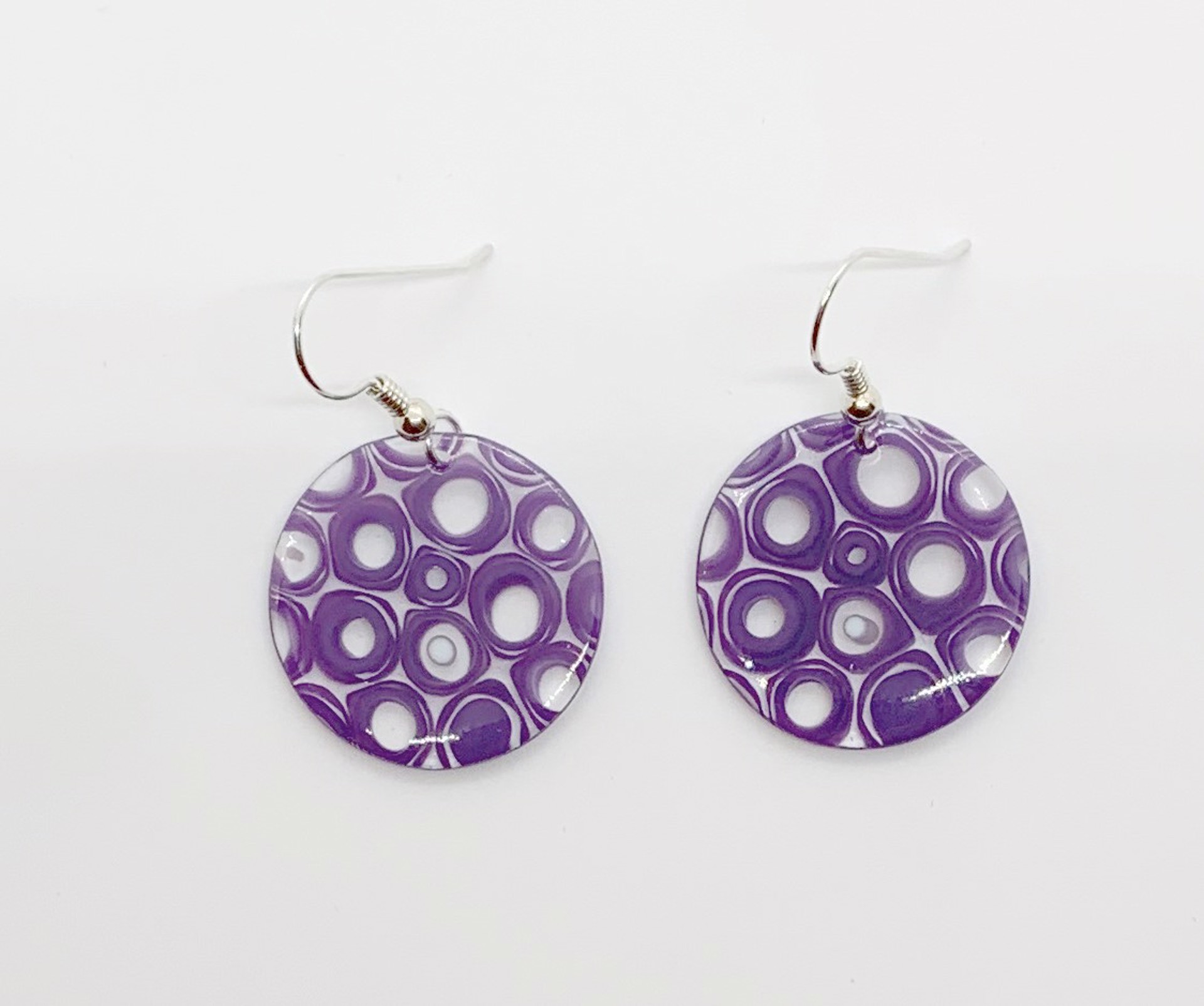 Murrini Round Earrings - Purple by Chris Cox