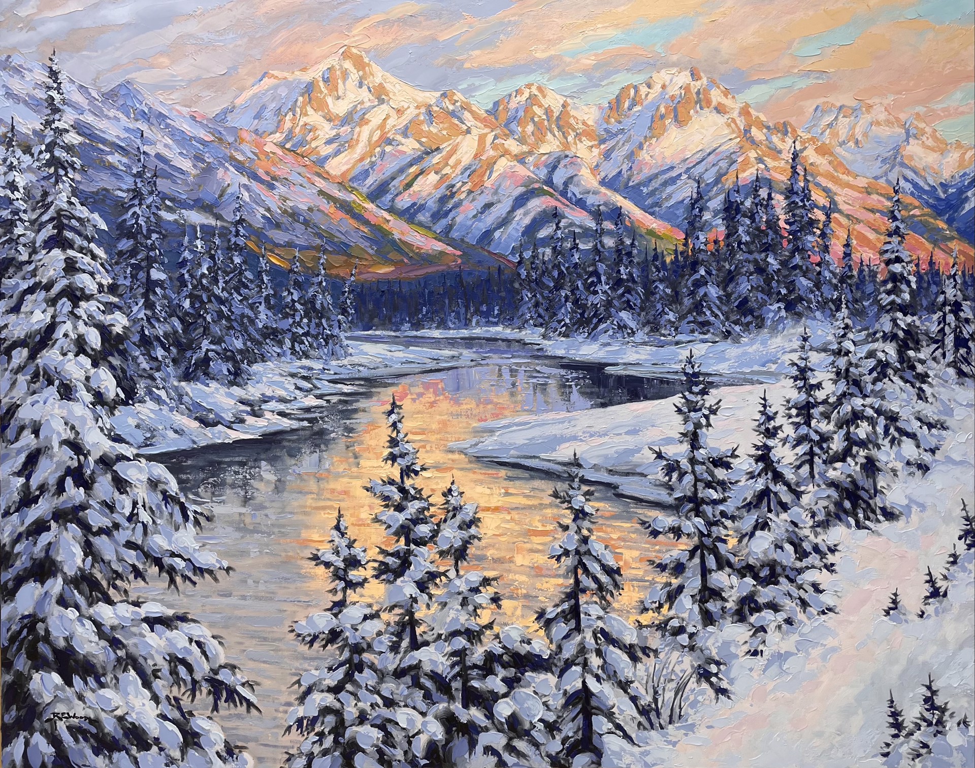 Bow River Sunset by Robert E Wood