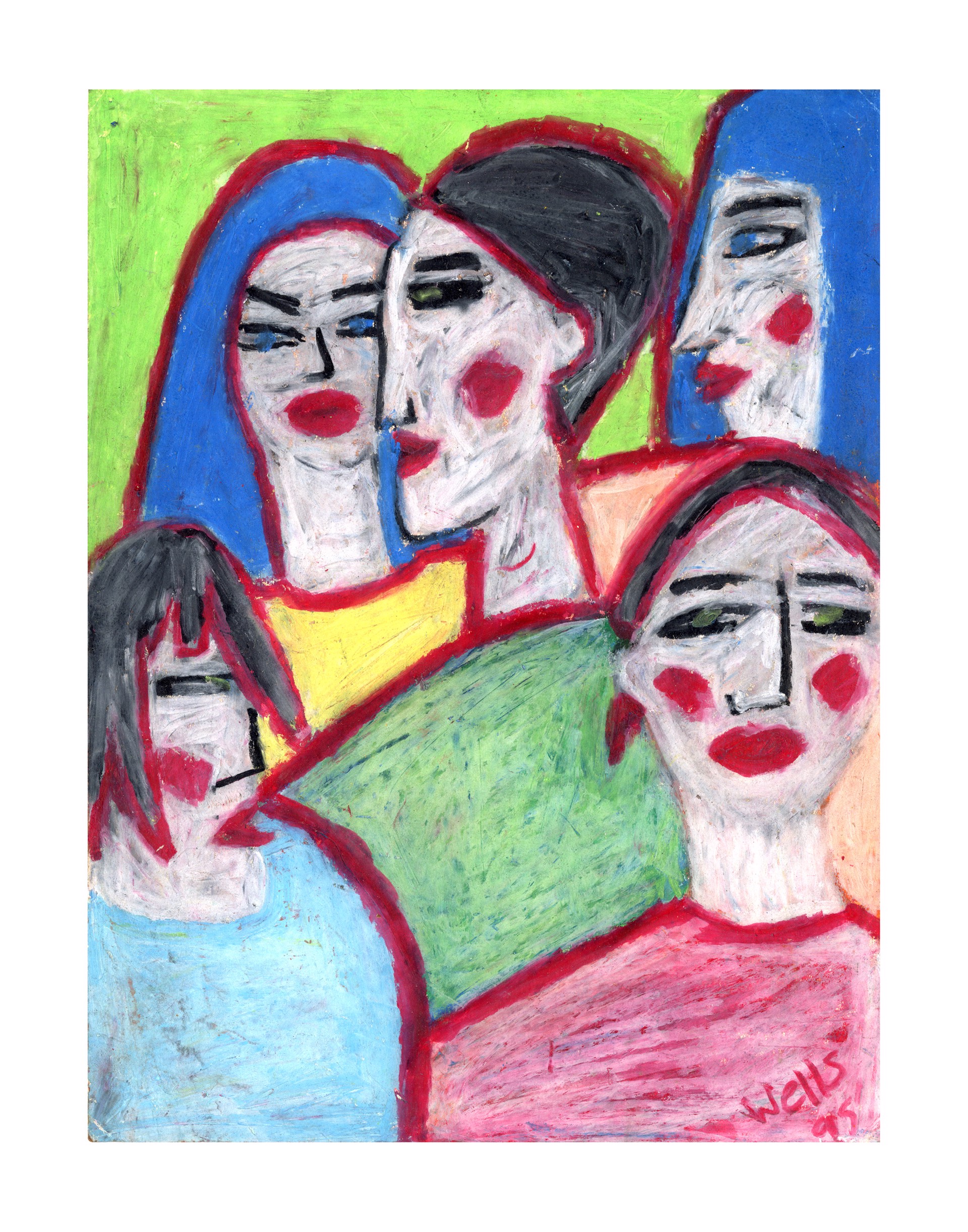 Untitled (Group of Women with Study of Woman on Verso) by Della Wells
