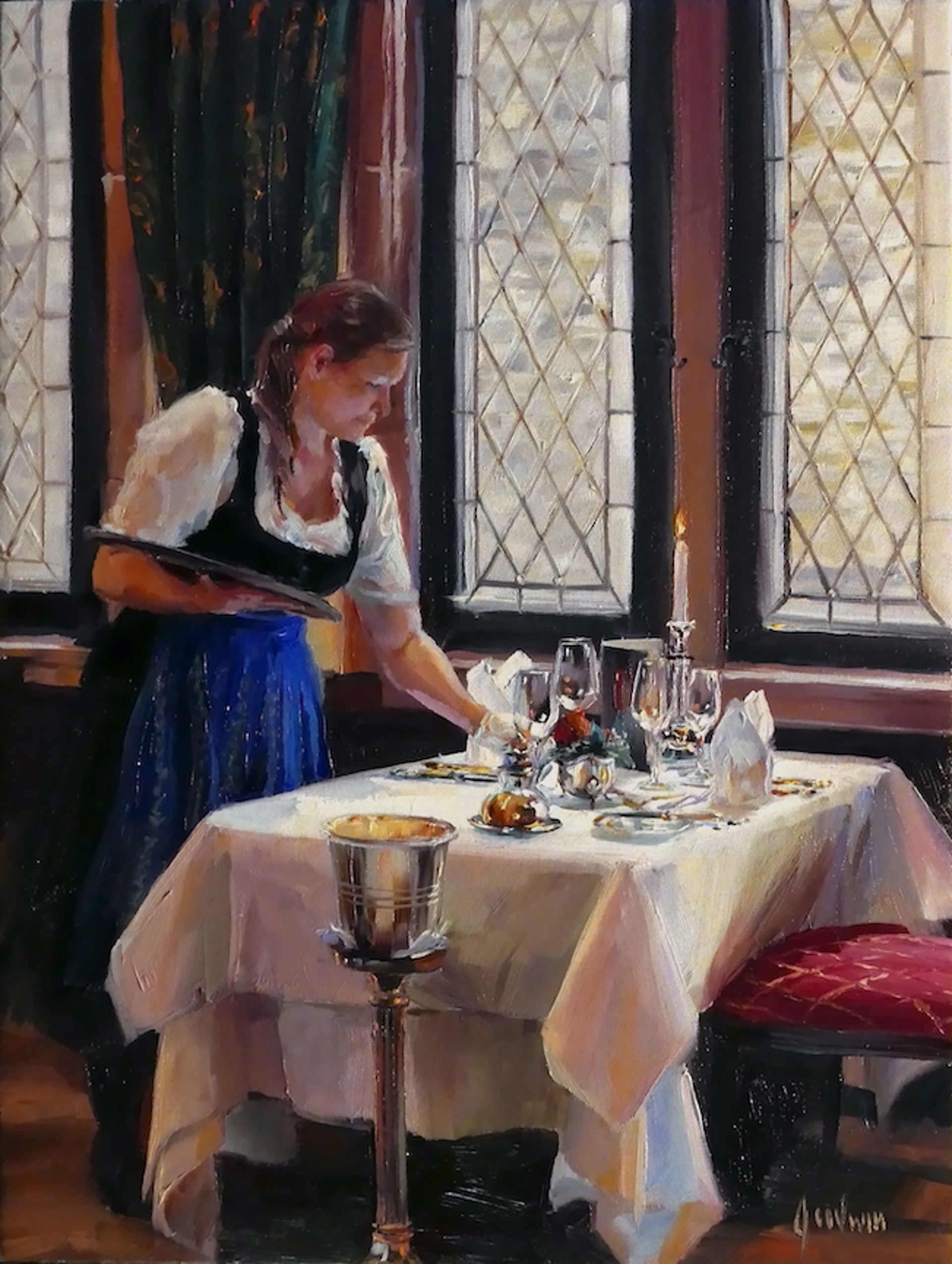 Waitress at Schoenberg Castle by Lindsay Goodwin