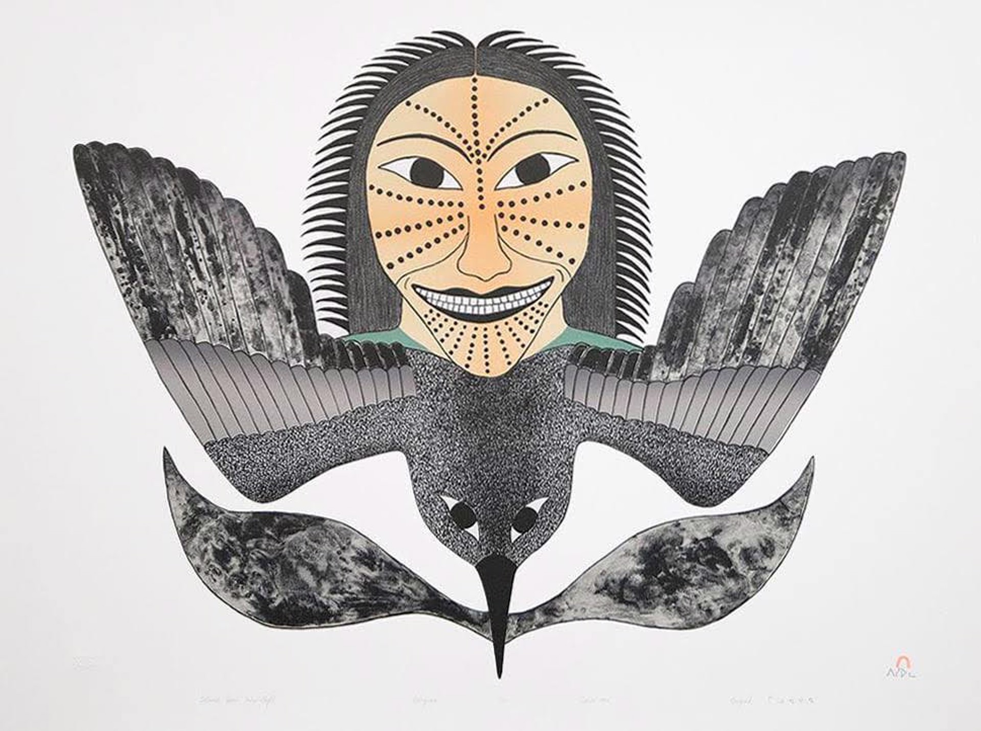 Tattooed Spirit Takes Flight by Kenojuak Ashevak
