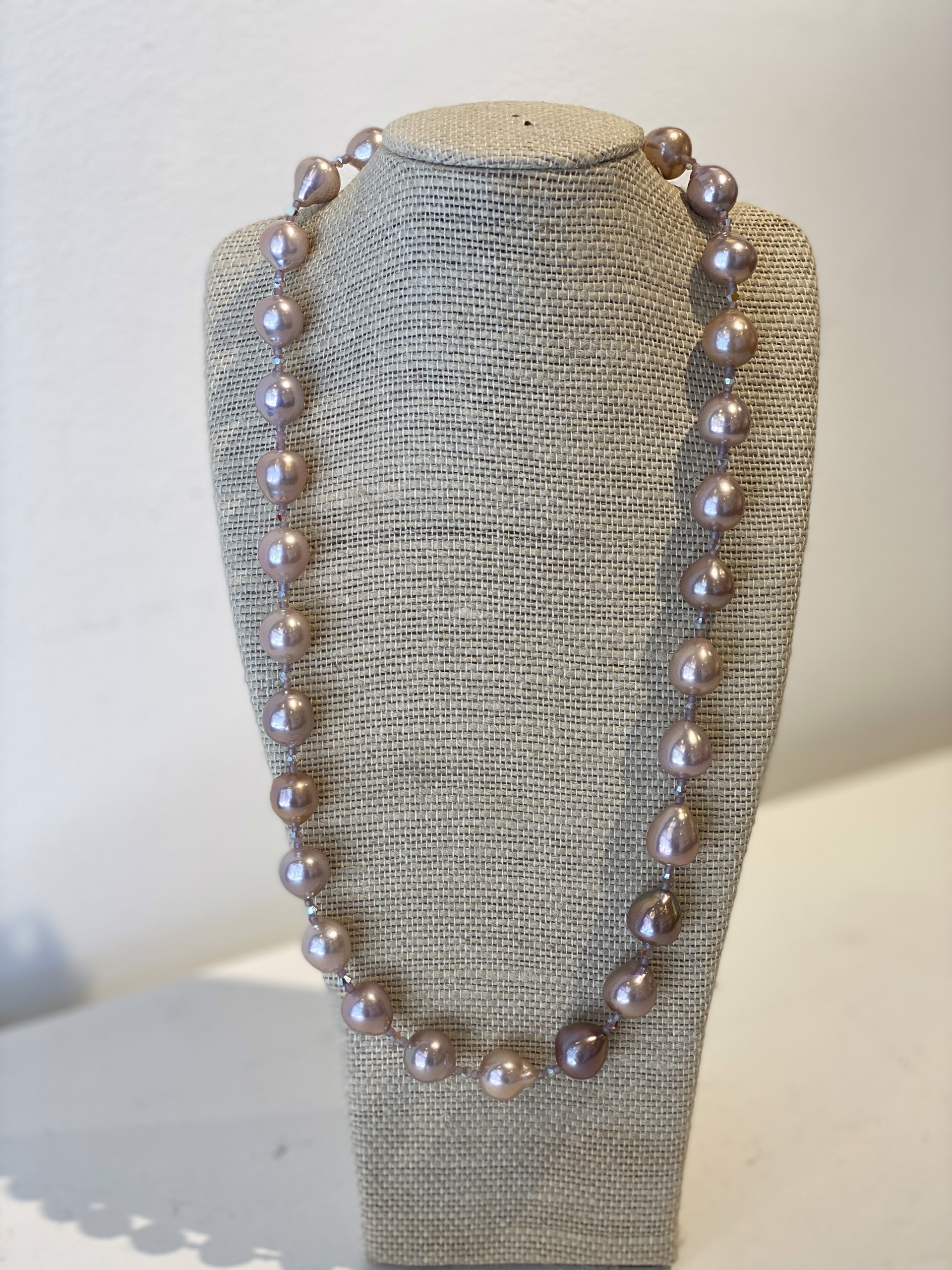 Pink Akoya Pearls & Swarovski Crystals by Ann Marie Hodrick