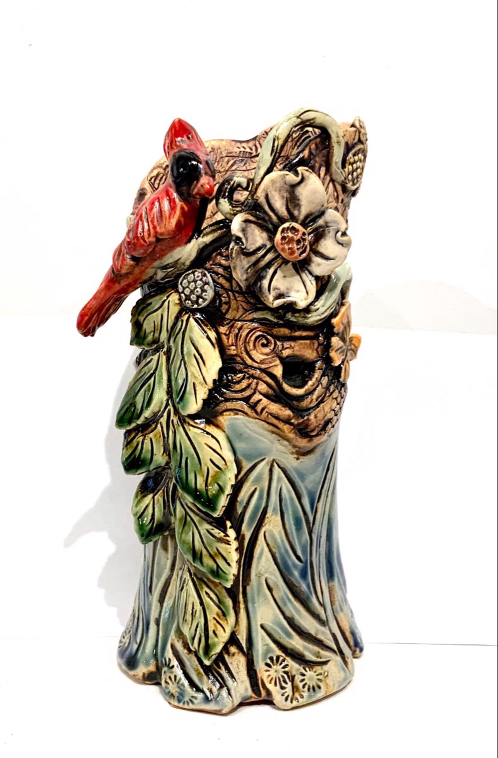 Cardinal Nest Vase by Judy Brater