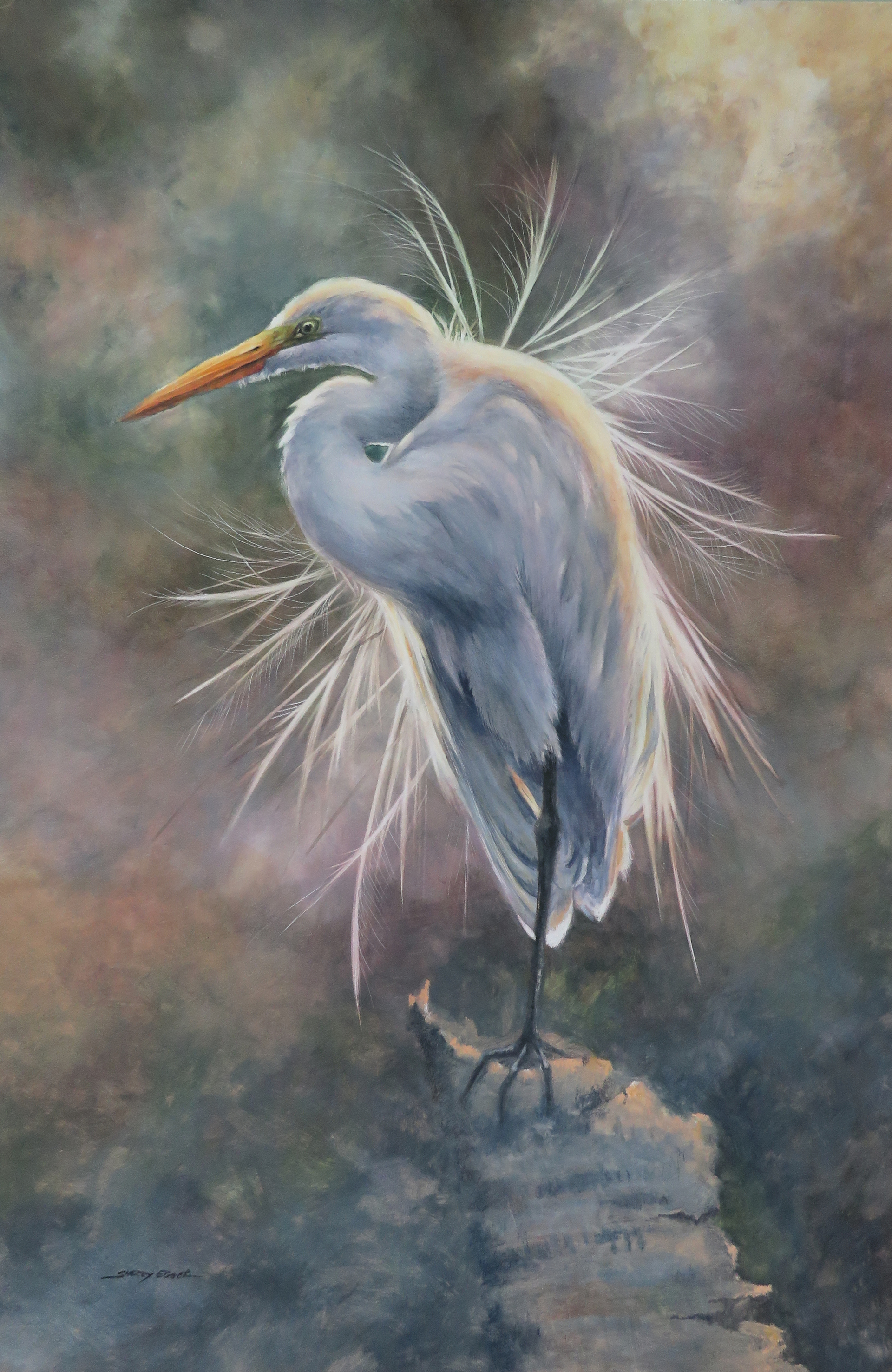 Great Egret at Daybreak by Sherry Egger
