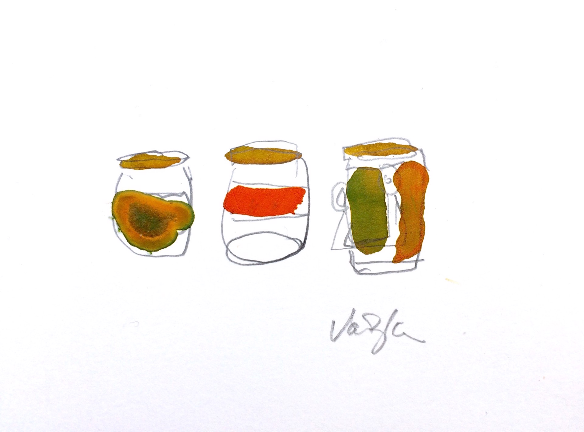 Green Pepper Jelly and Strawberry Jam by Rachael Van Dyke