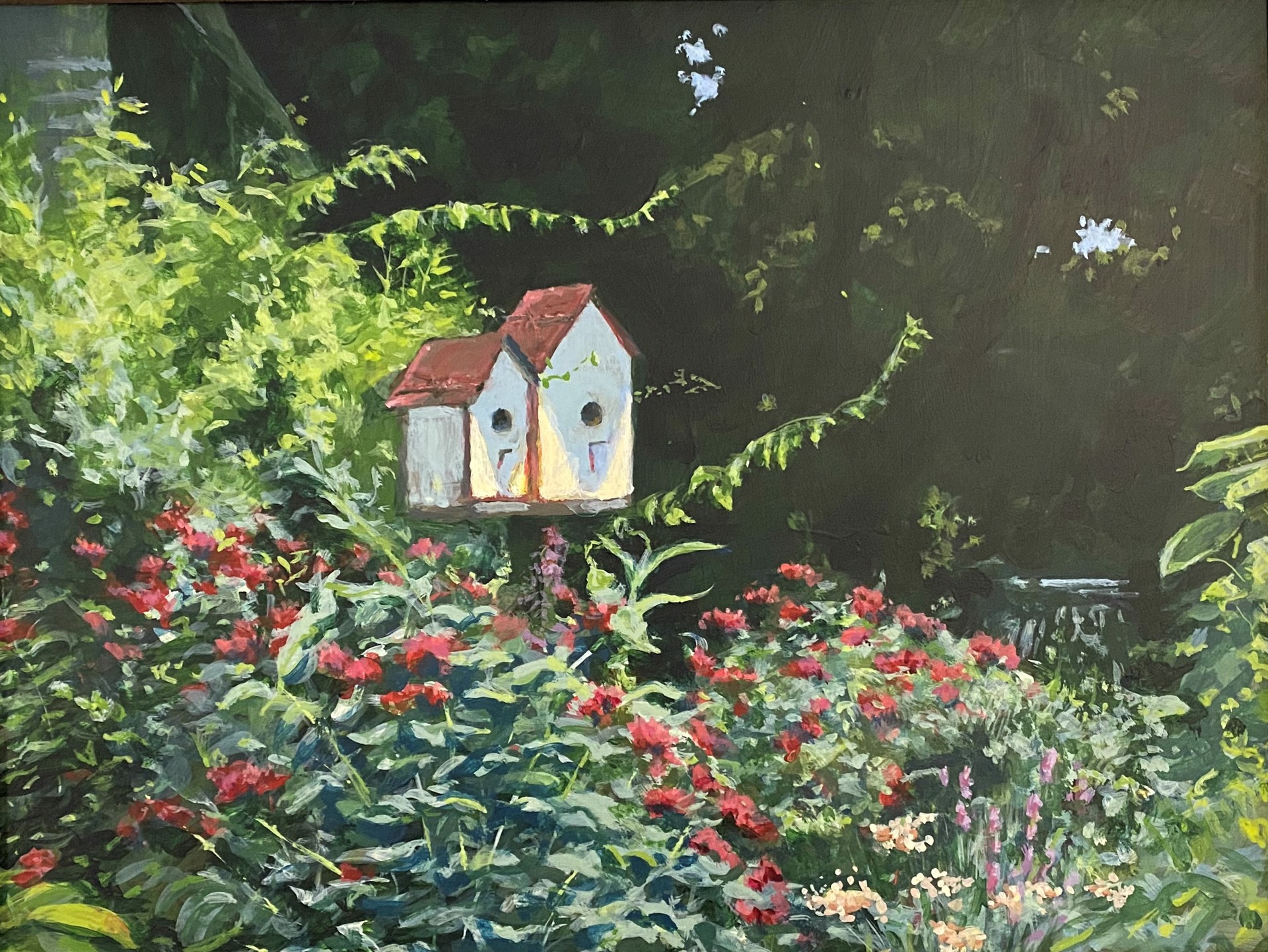 Bird House in Garden by Douglas H. Caves Sr.