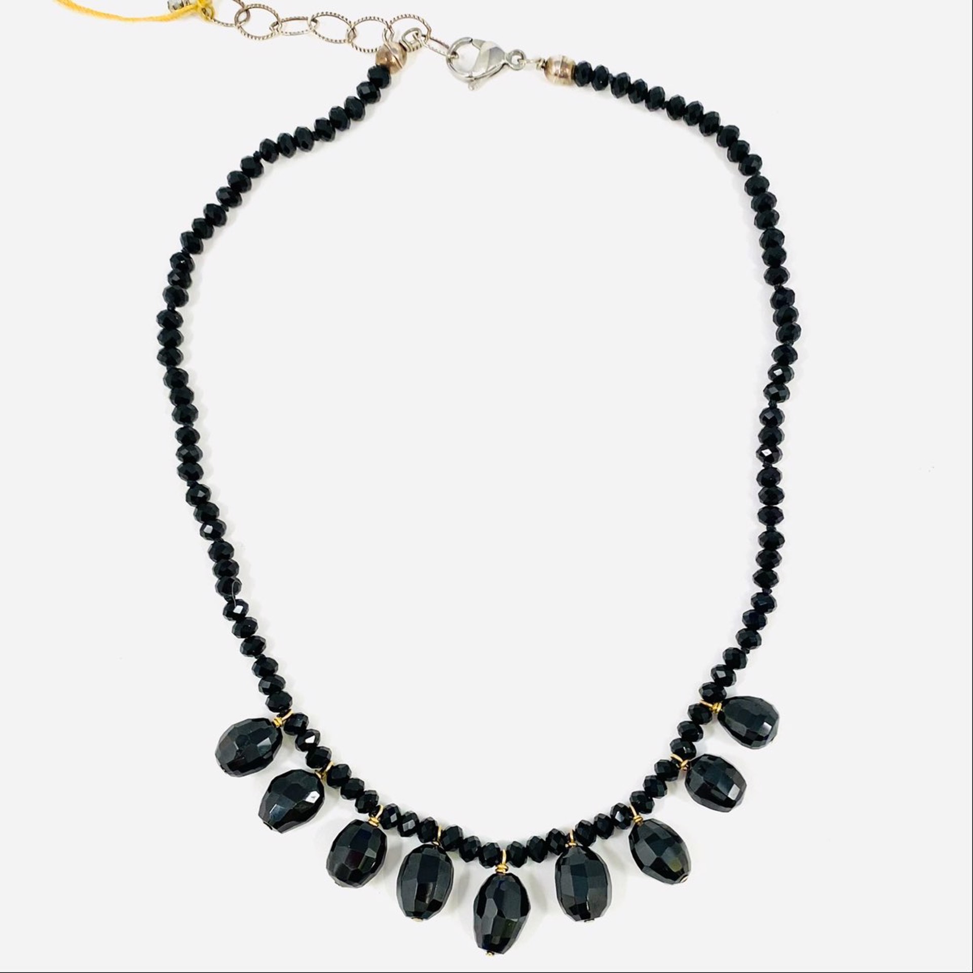 Faceted Black Crystal Bead Necklace by Soteria