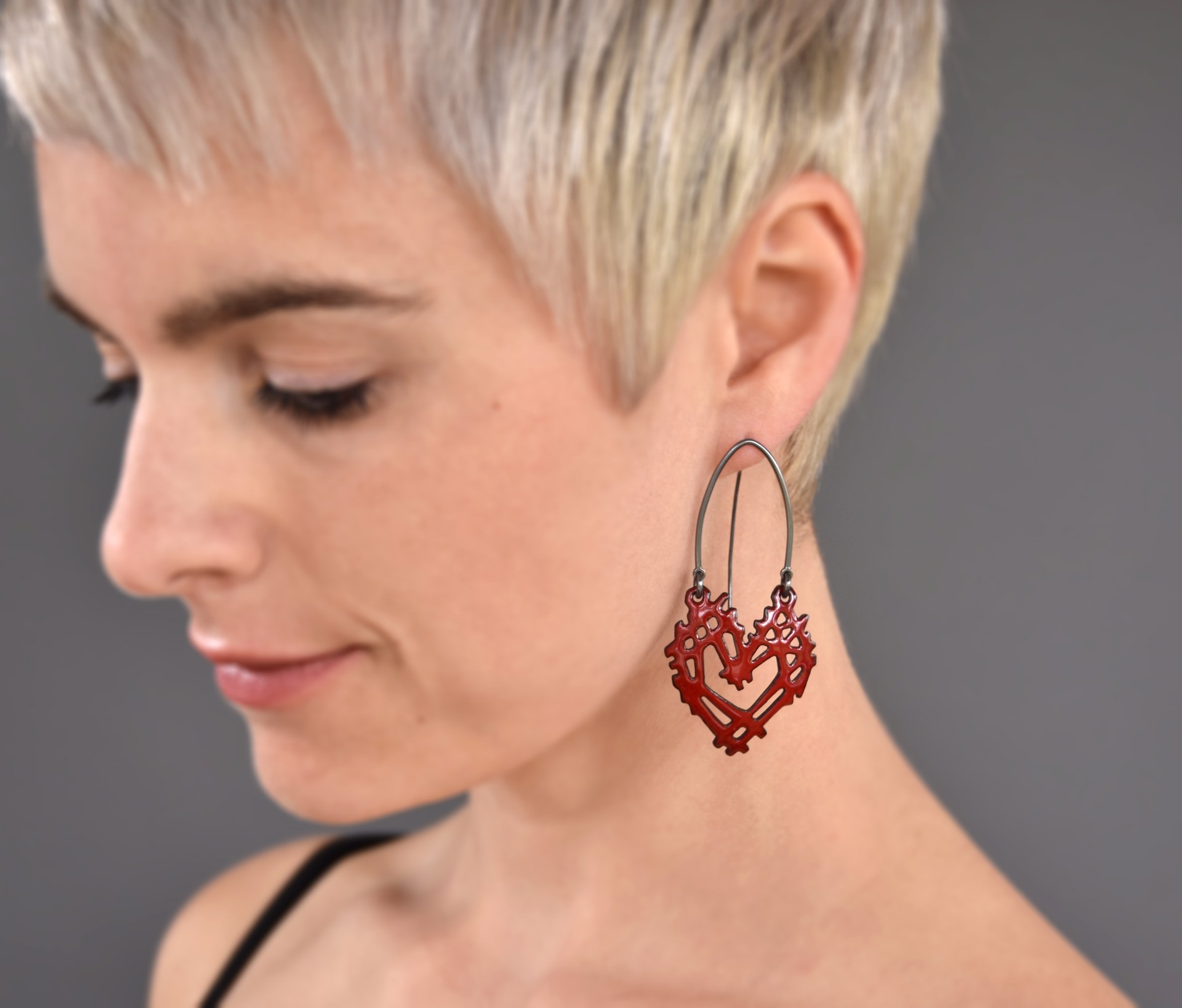Stick & Stone Heart Earrings by Joanna Nealey