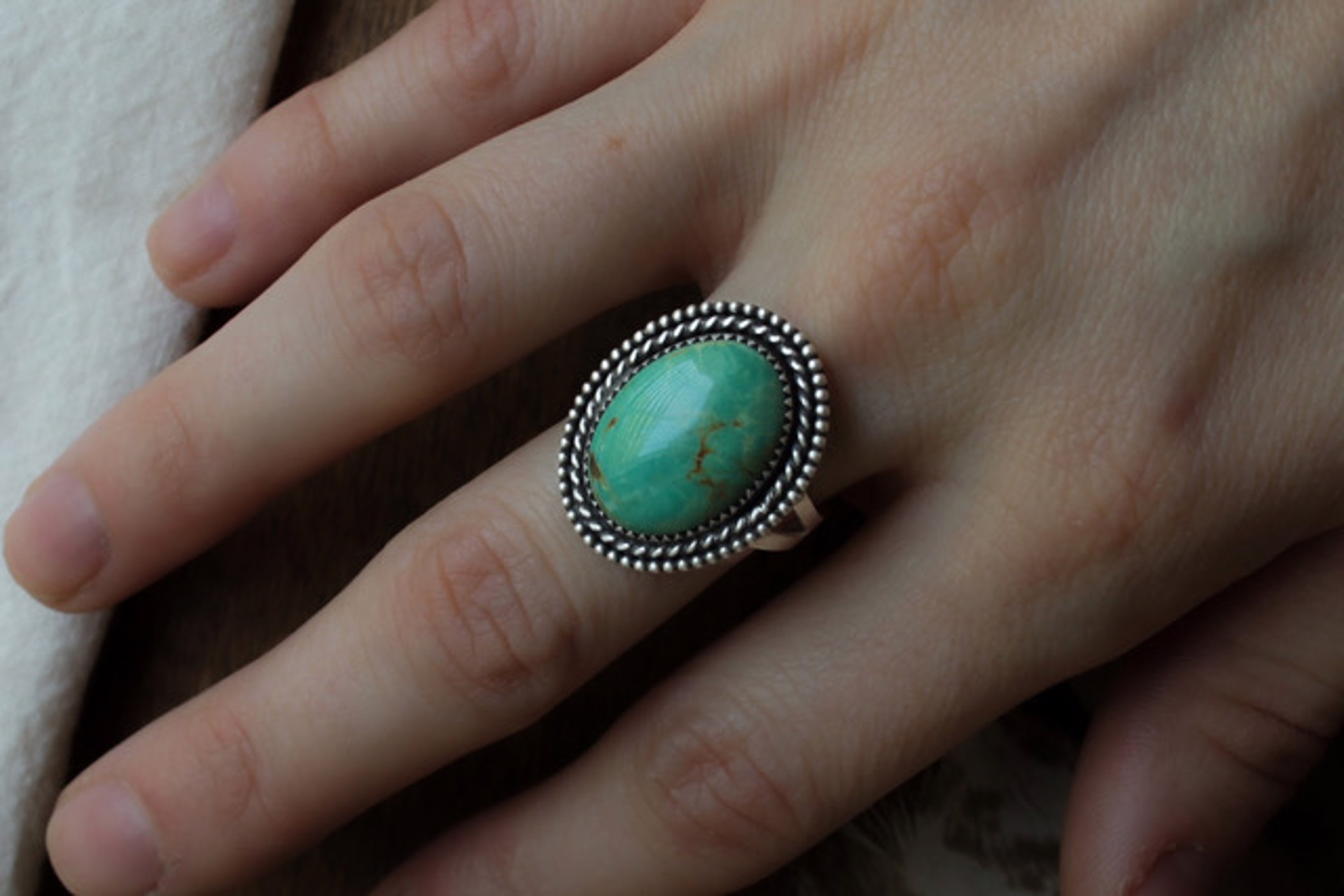 Classic Kingman Turquoise Ring by Heather Swearingen