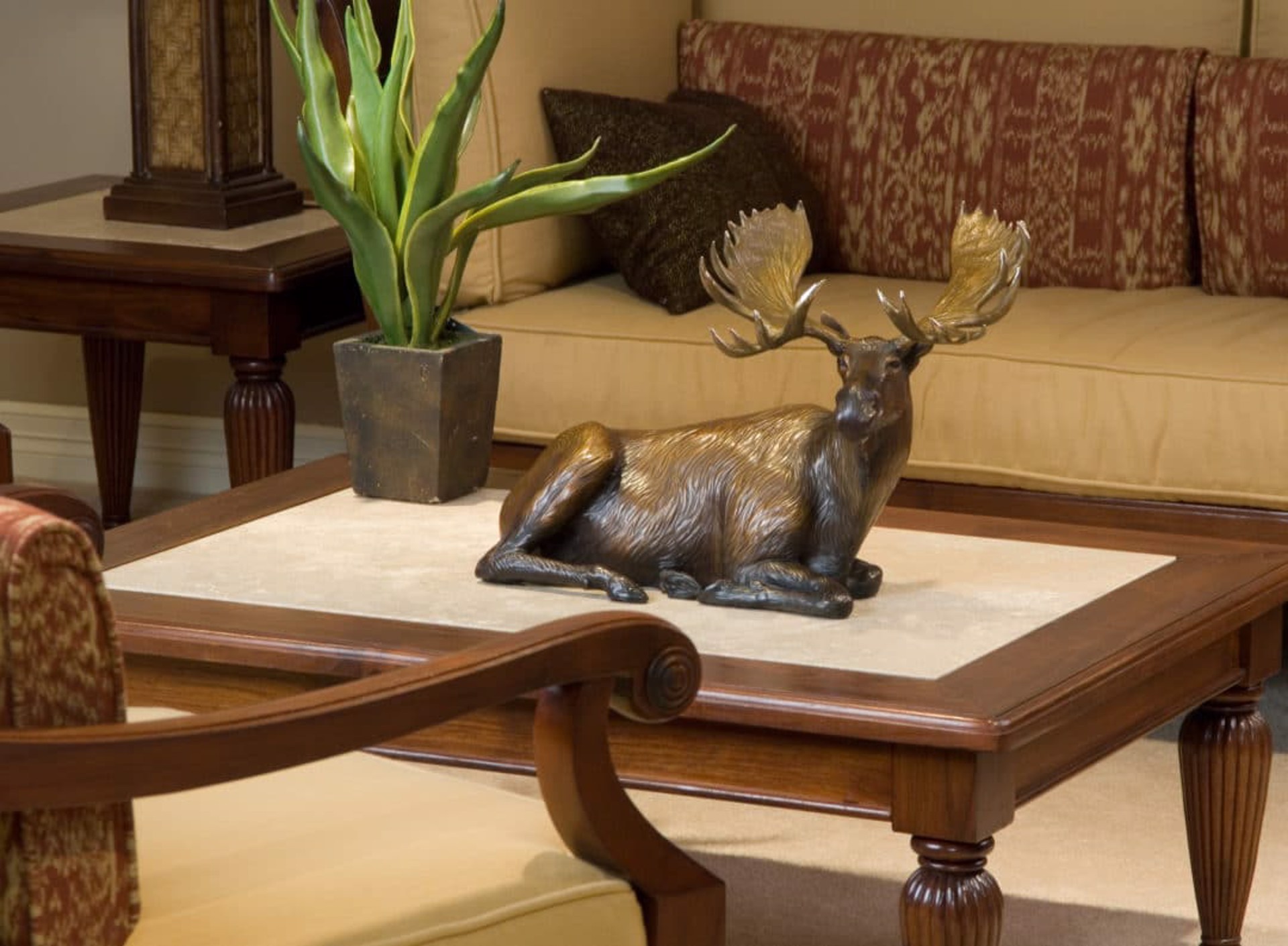 Bull Moose Laying Down Original Bronze Sculpture by Rip and Alison Caswell, Contemporary Fine Art, Modern Wildlife Art, Available At Gallery Wild