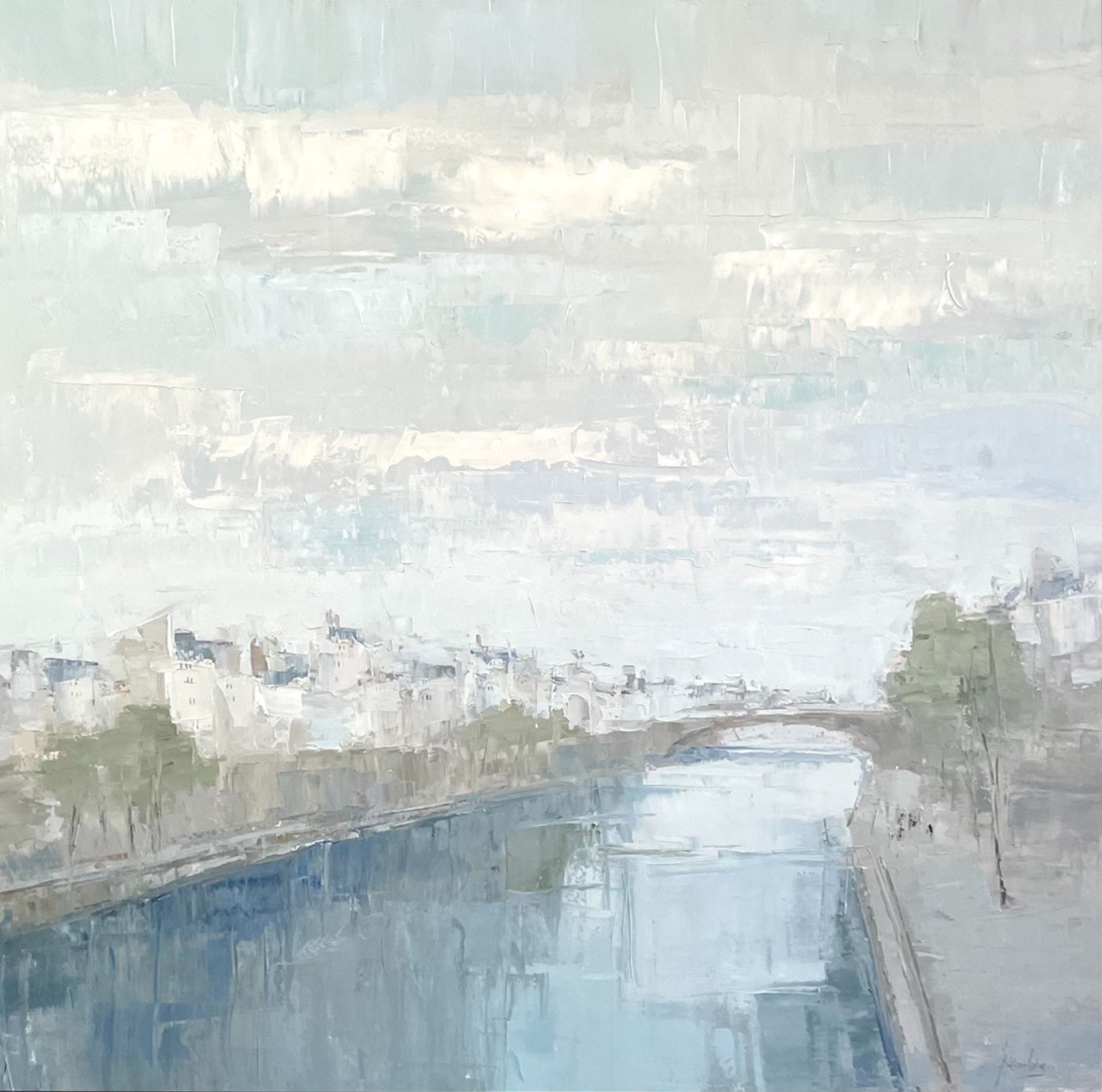 Sky Over River Seine, Paris by Barbara Flowers
