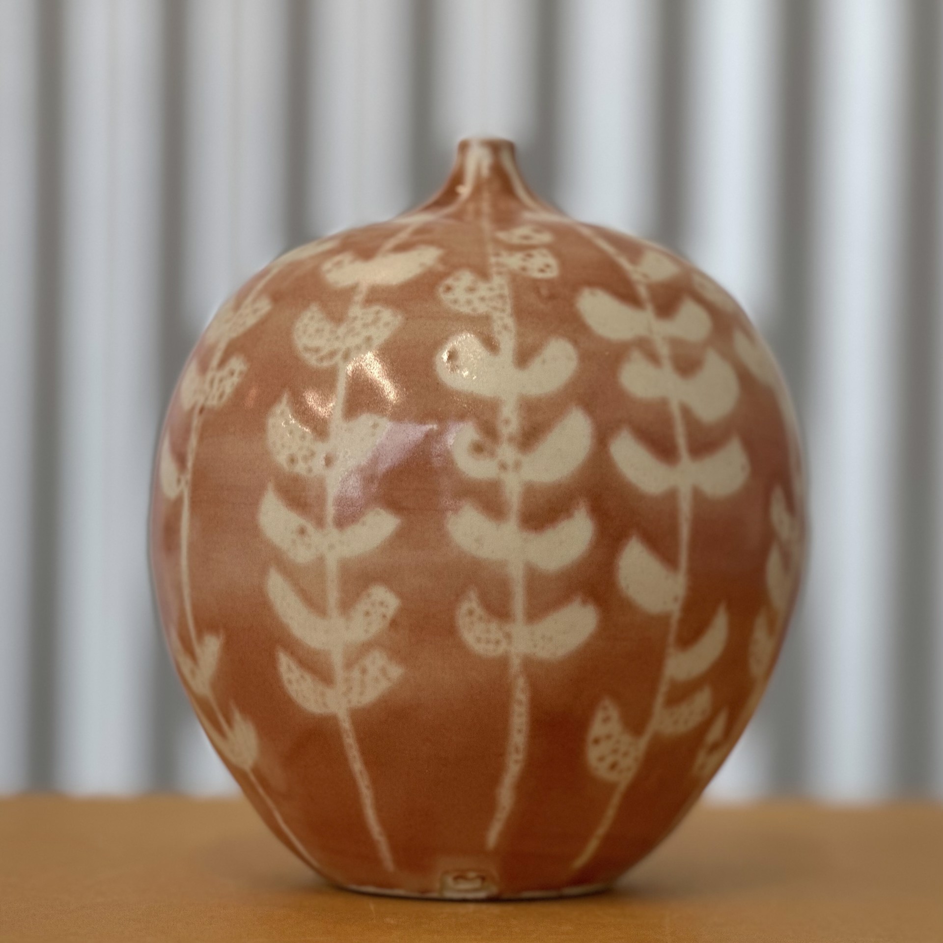 Blush Vines Vessel by Mary Roberts