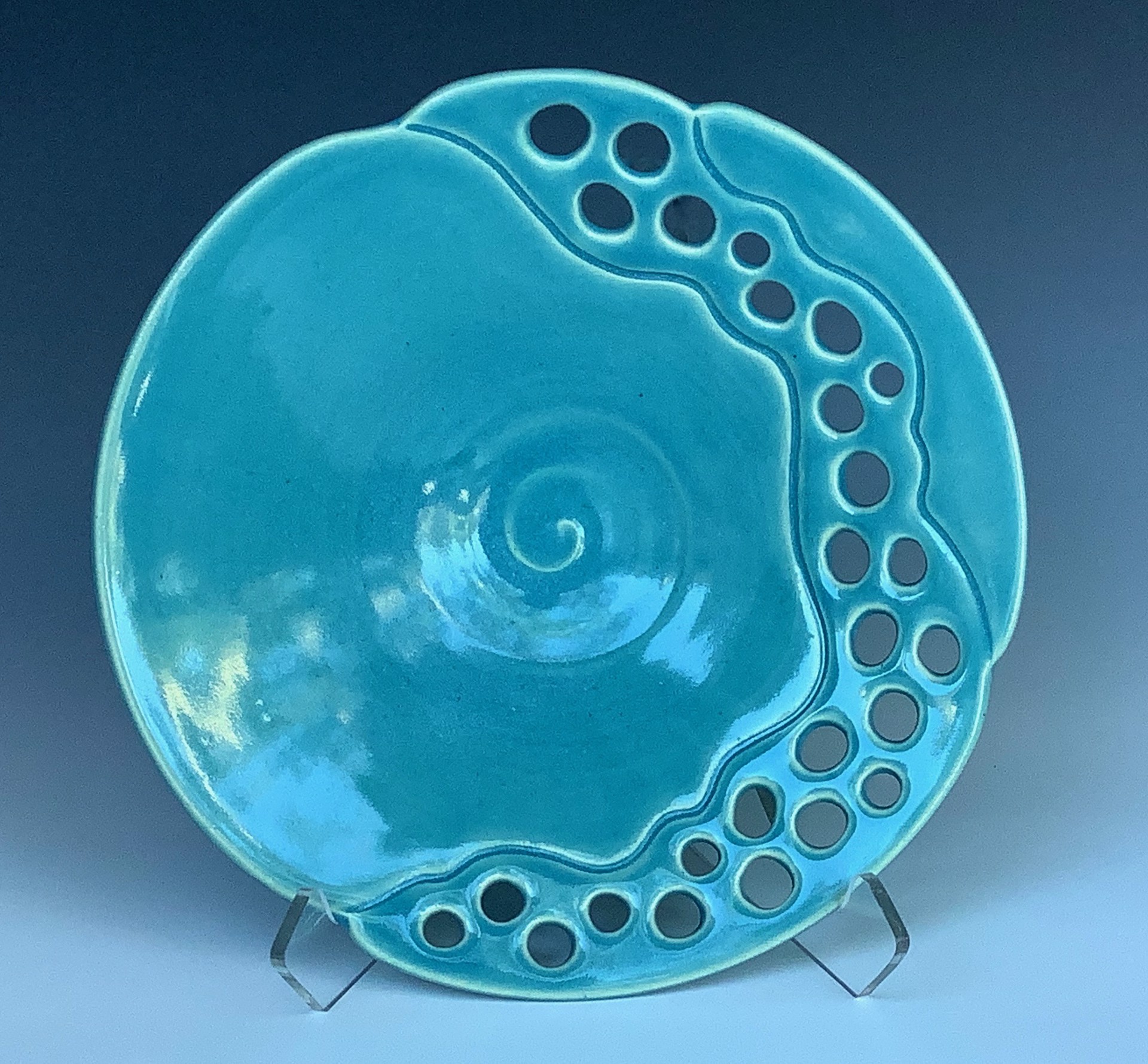 Small Turquoise Reef Bowl MB20-58 by Marty Biernbaum