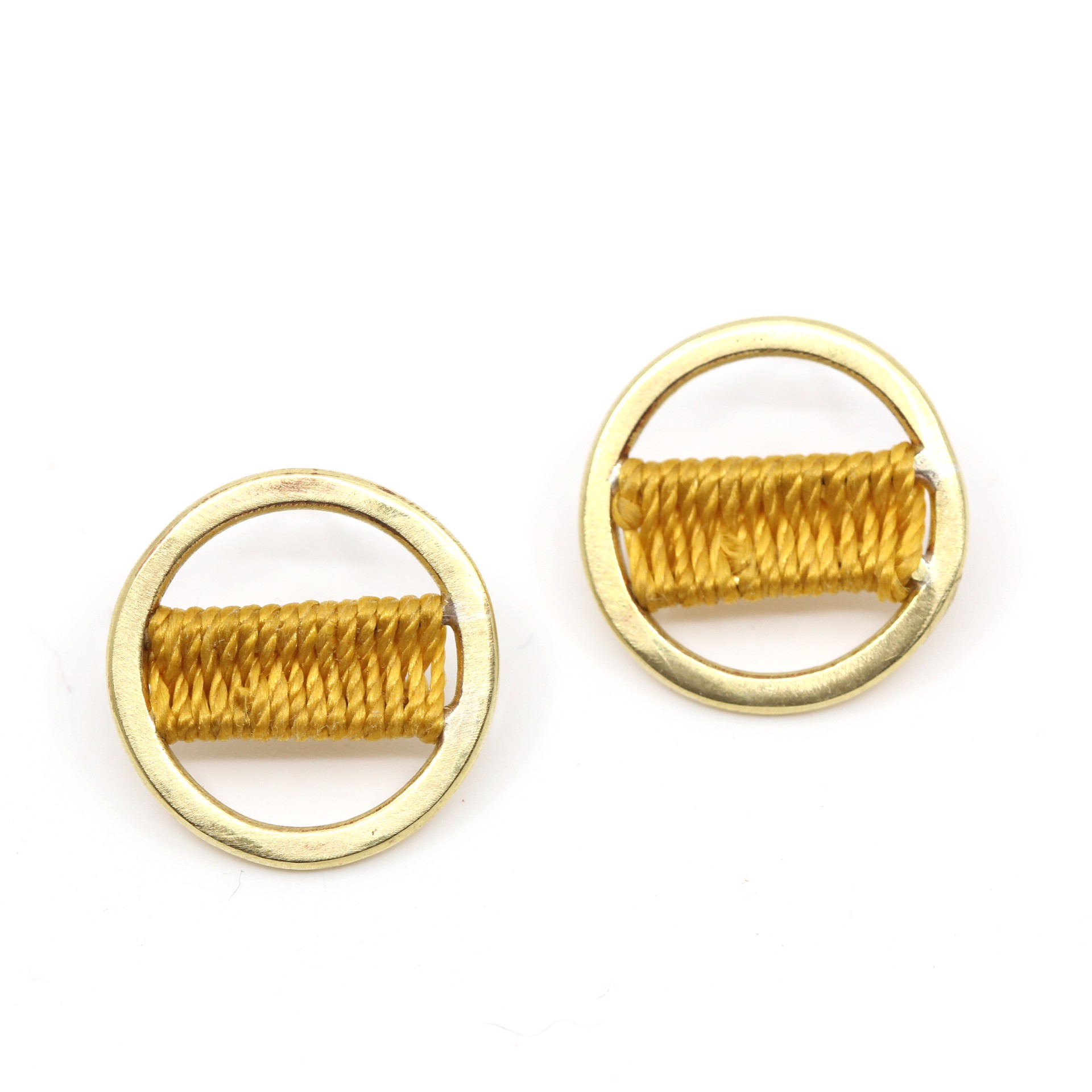 Woven Circle Studs (gold) by Flag Mountain Jewelry