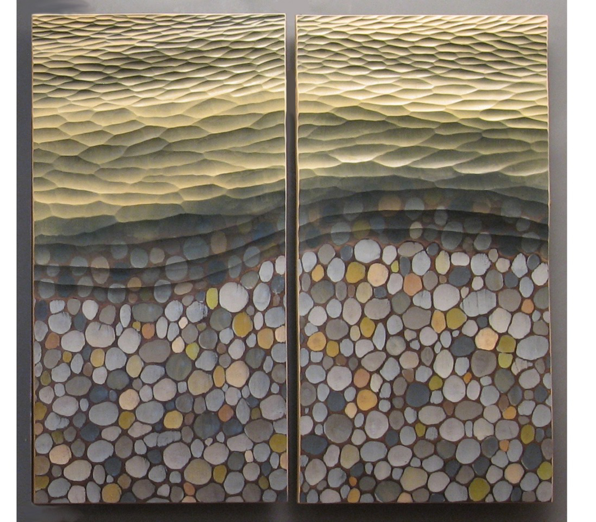 Waves and Pebbles Dyptich by Michael Bauermeister