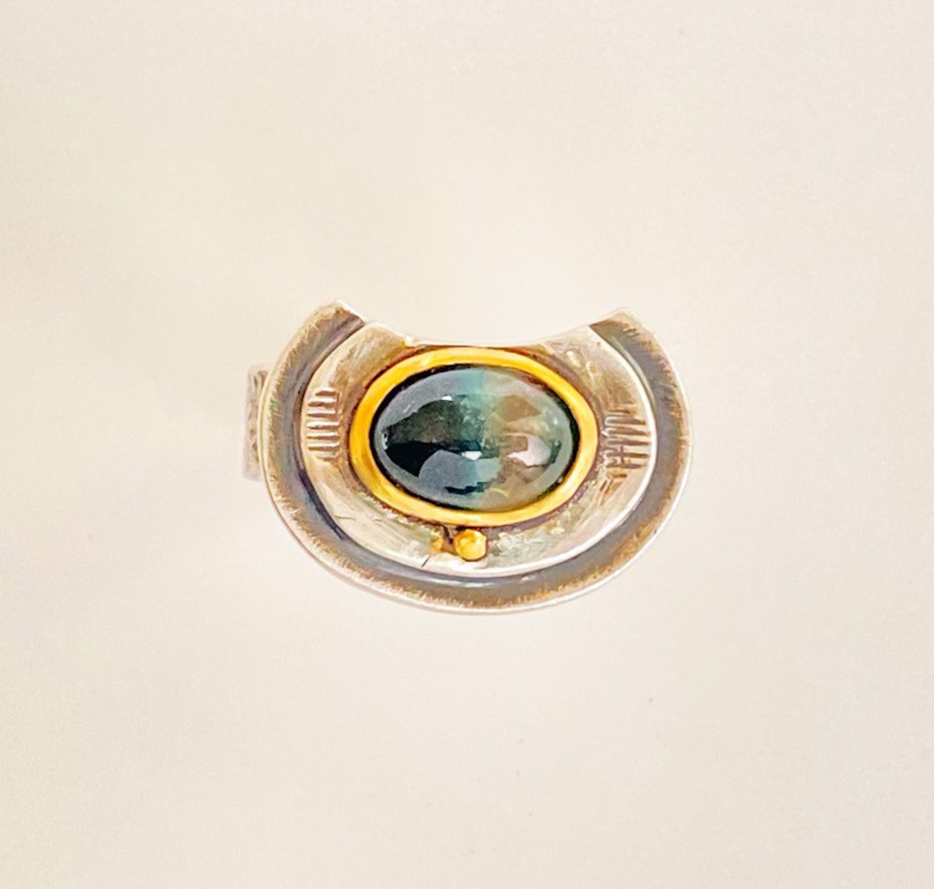 Minoan Shield Ring with Tourmaline by Jen McCaw