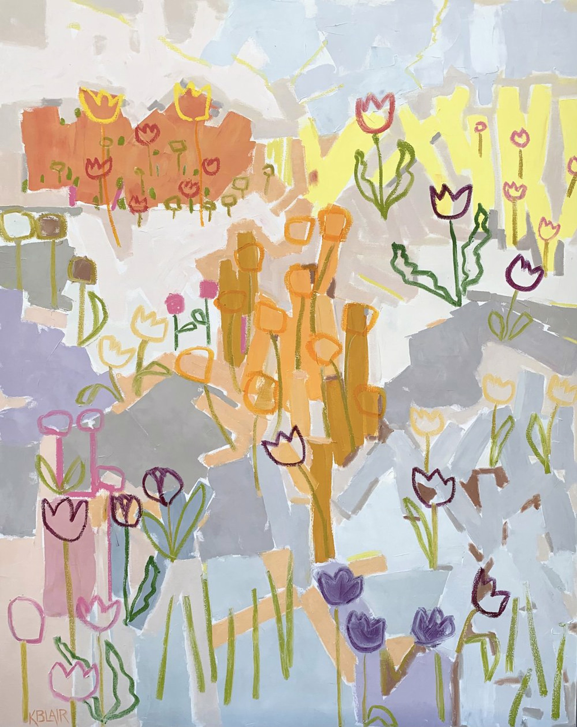 Garden with Tulips by Karen Blair