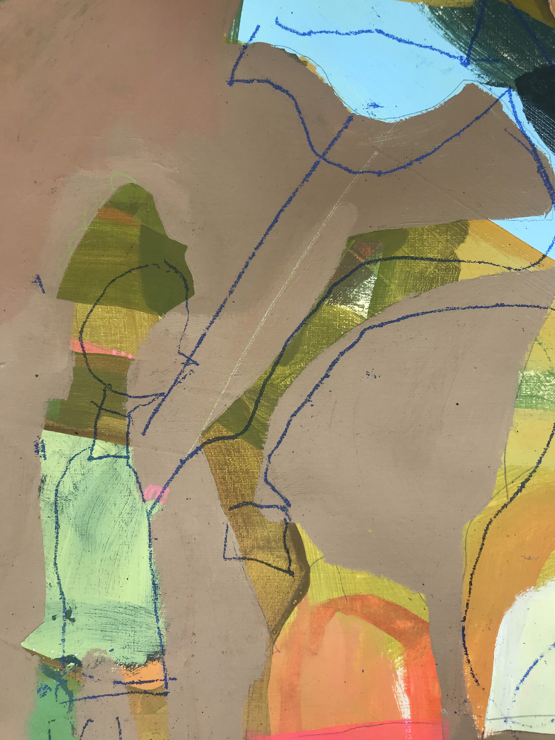 Pink Leotards on Blue Horse by Rachael Van Dyke