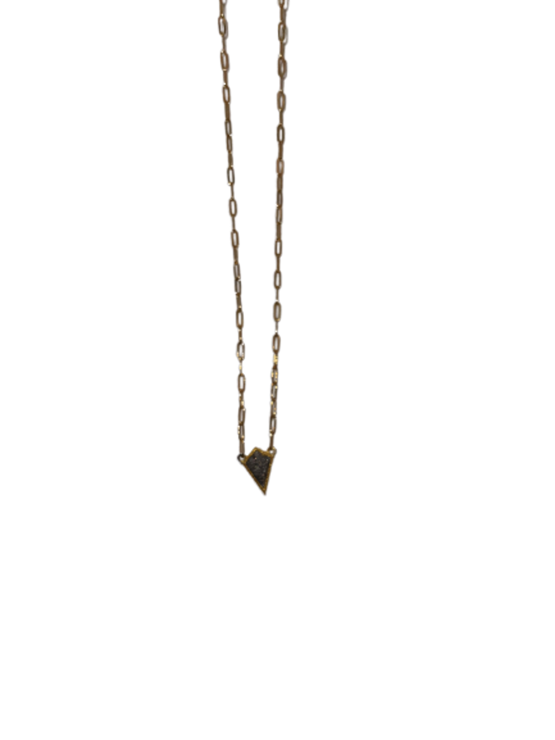 Gold Filled Paper Clip Chain Necklace with a Two-Tone Pave Diamond Pendant  shaped as a Diamond by Karen Birchmier