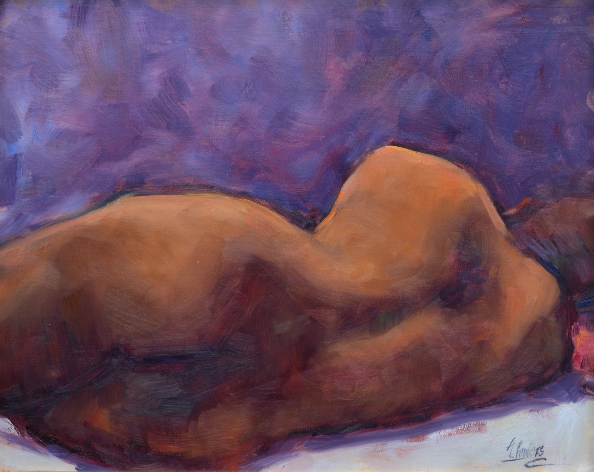 Reclining Nude Purple and Pink by Angela Powers
