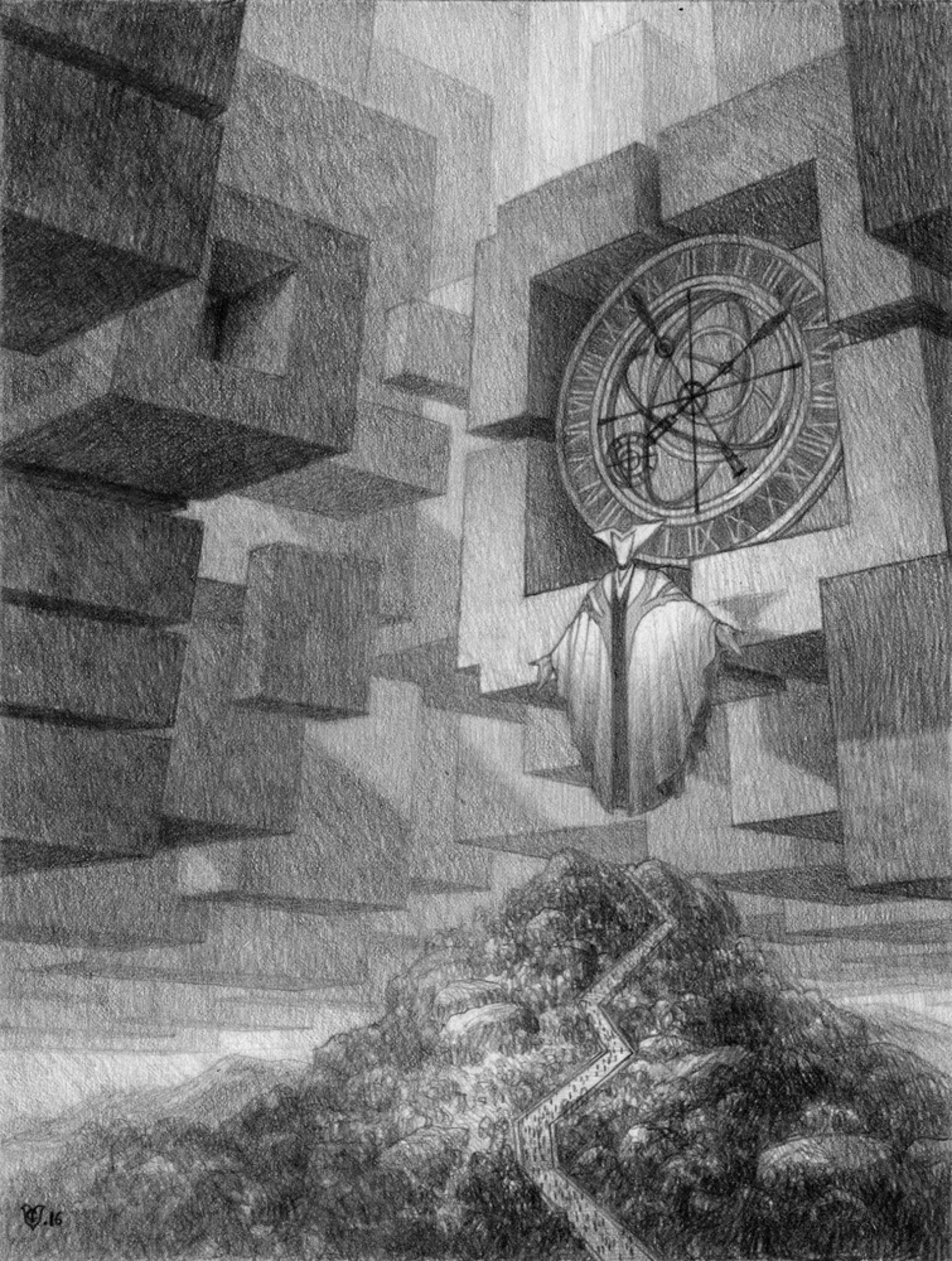 Chronos - Preliminary drawing by Christophe Vacher