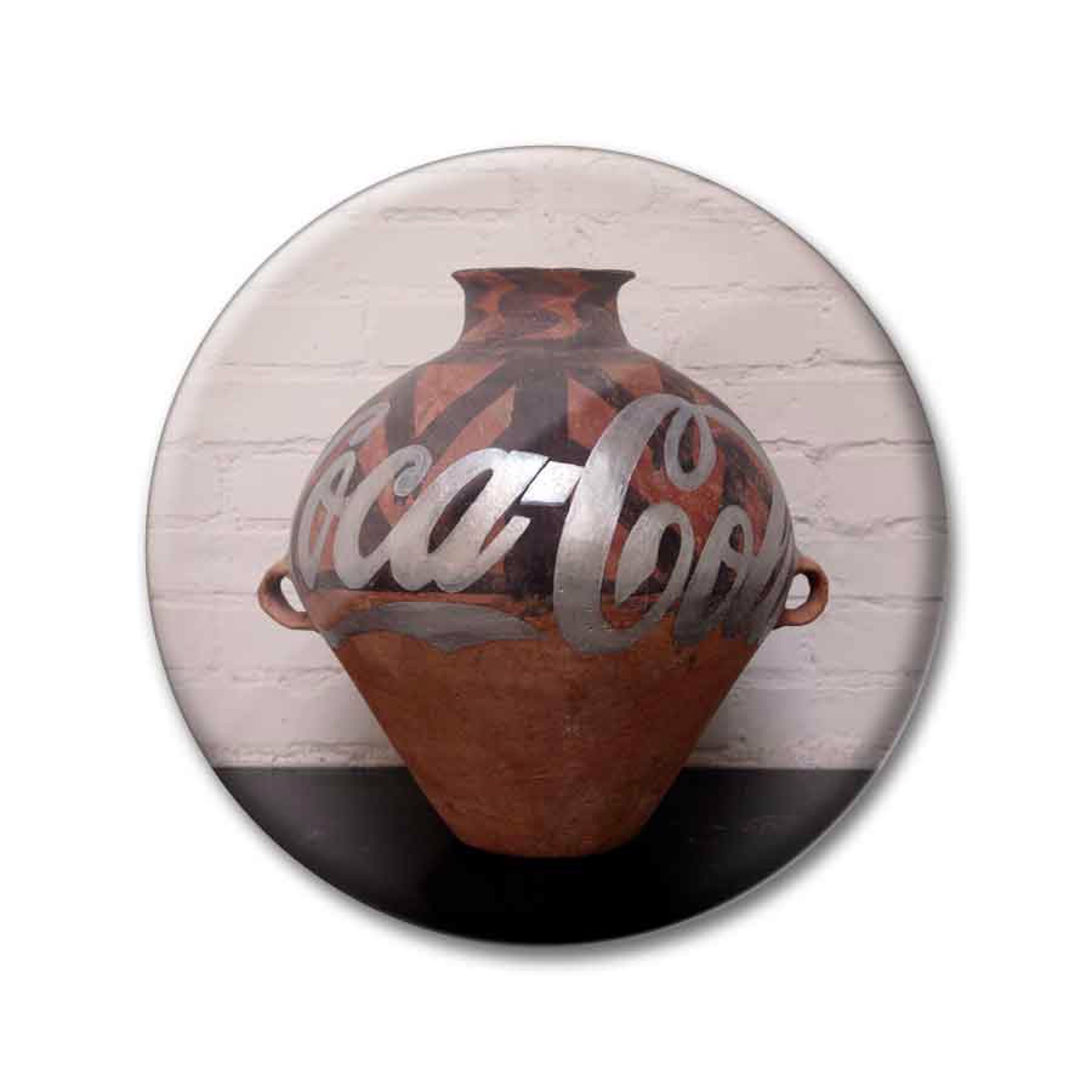 Ai Weiwei Han Dynasty Urn with Coca Cola Logo 2.25 inch Pin by Ai Weiwei