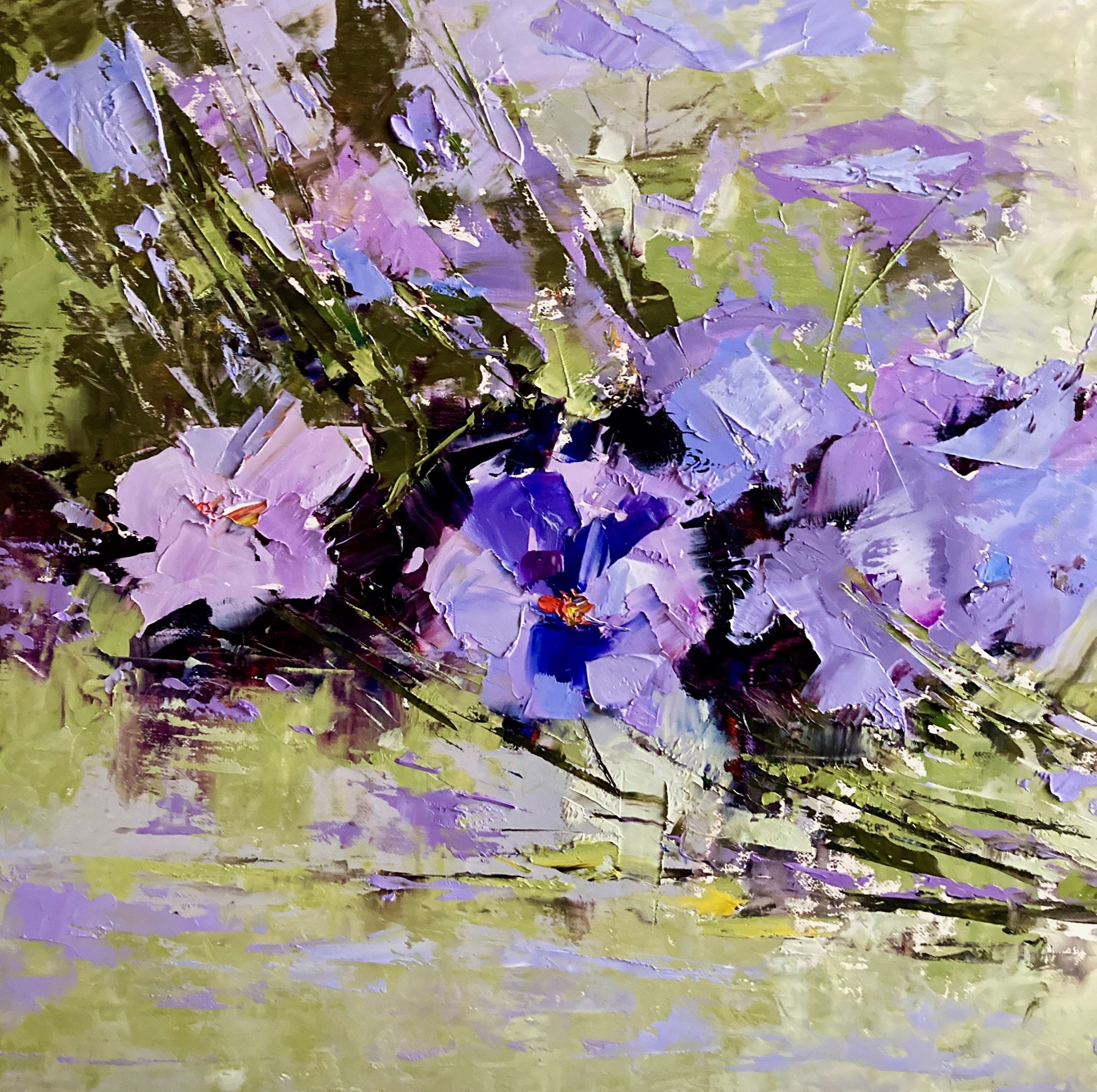 Purple Flowers by Sandra Pratt
