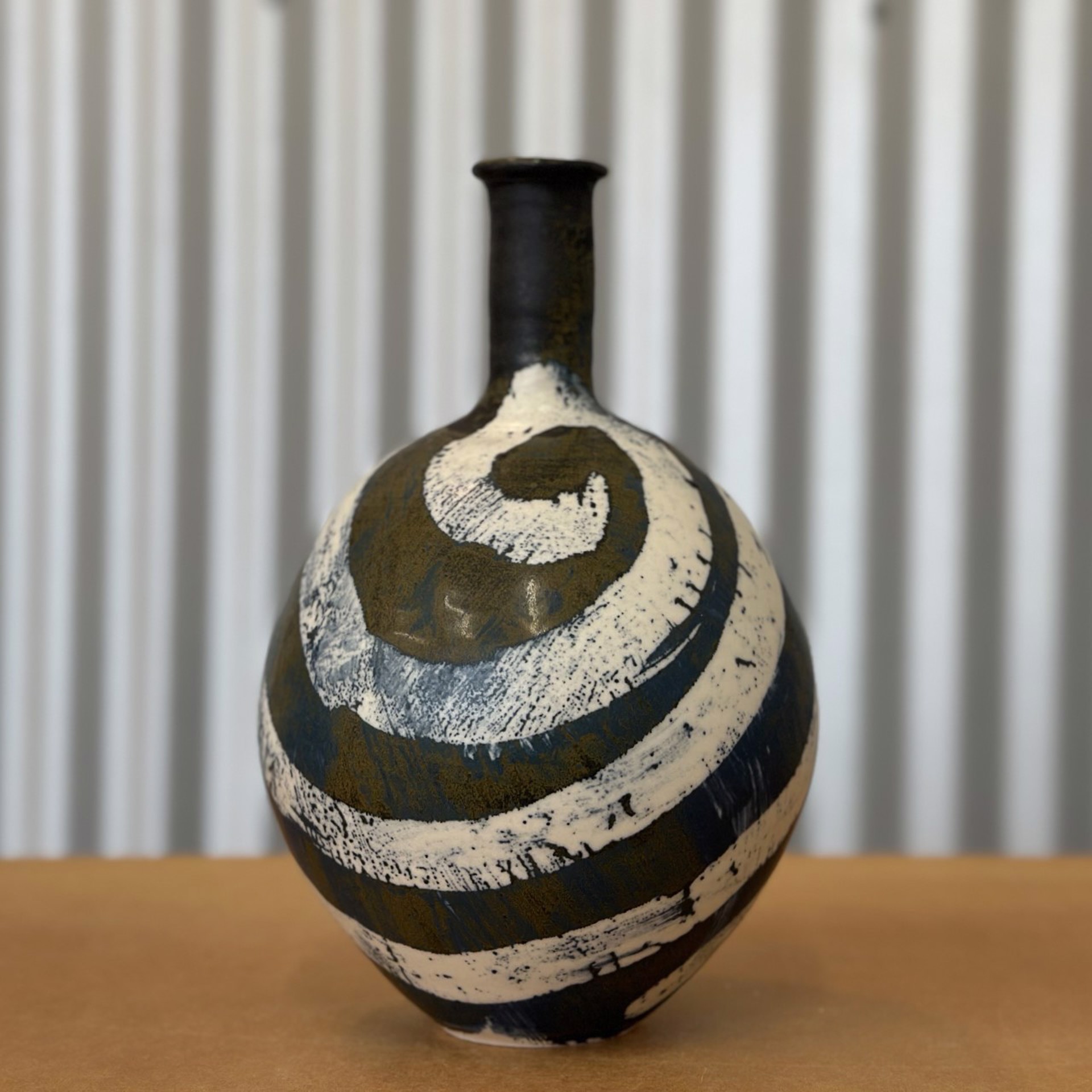 Swirl Long-Necked Bottle by Mary Roberts