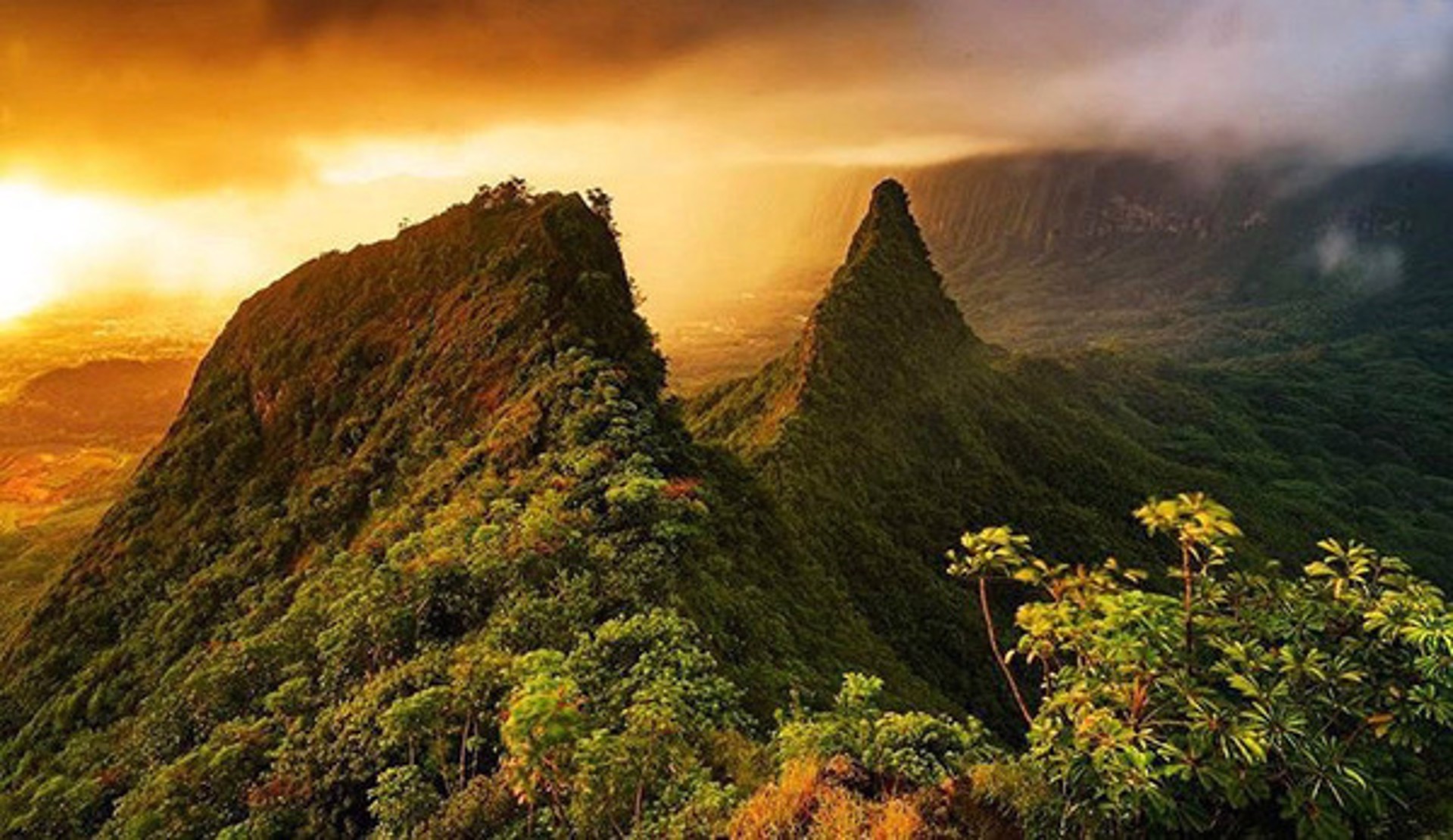 Olomana Fire by Brian Wyland