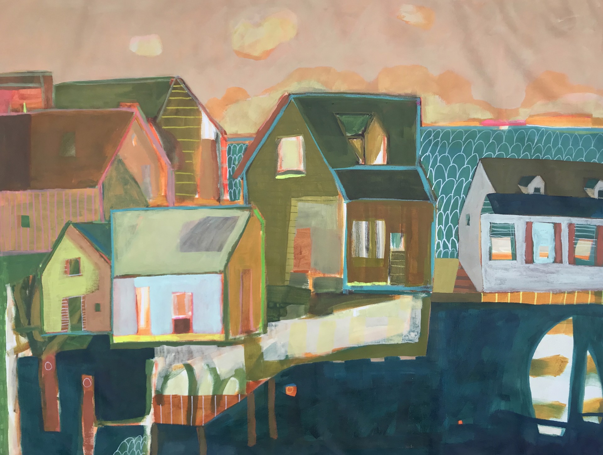 Hope Town with Cottages, Elbow Cay by Rachael Van Dyke