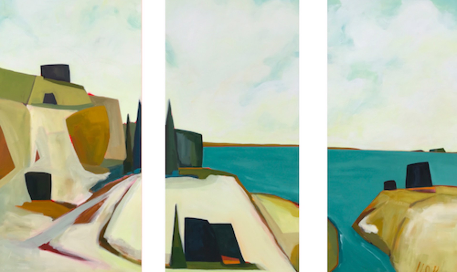 Grand Traverse Bay Triptych by Rachael Van Dyke
