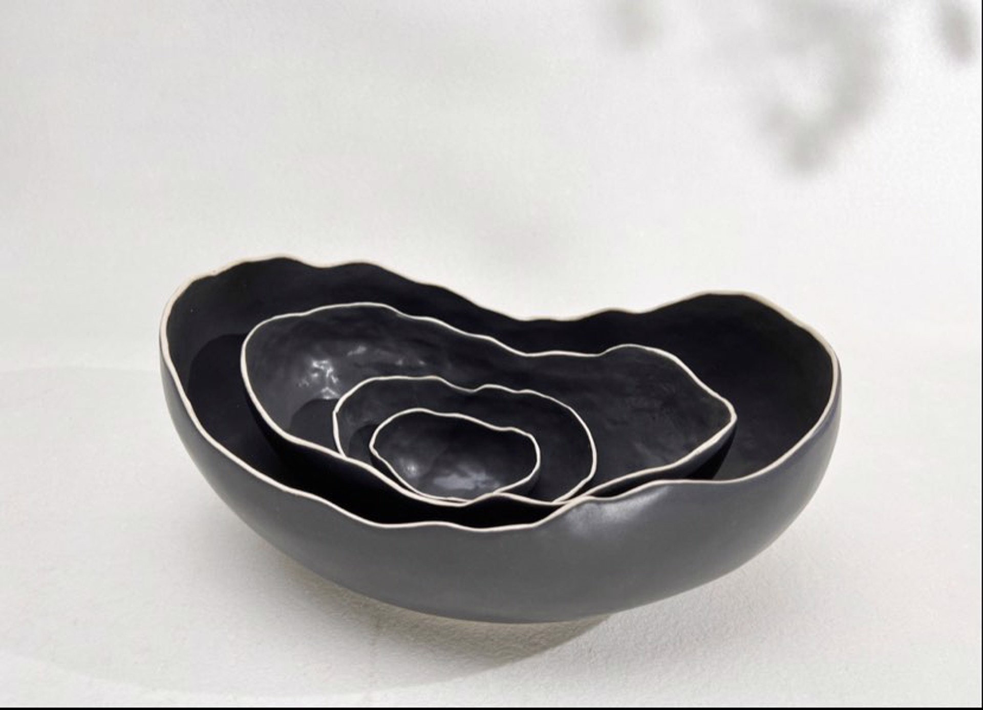Large Black Nesting Bowls by Kate Tremel