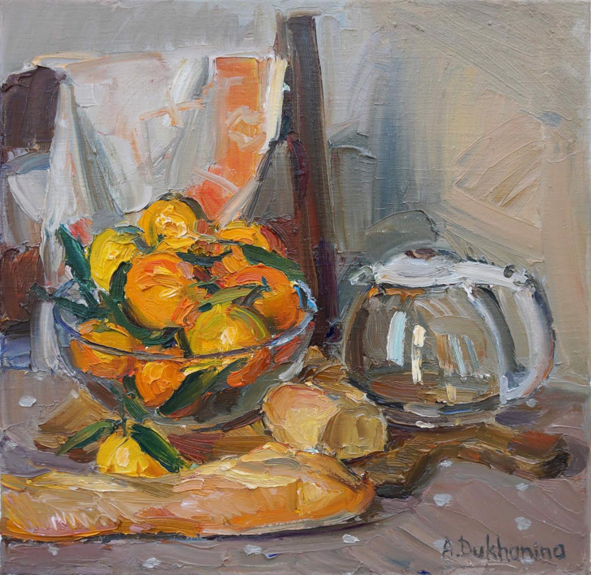 "Mandarins" original oil painting by Anastasia Dukhanina