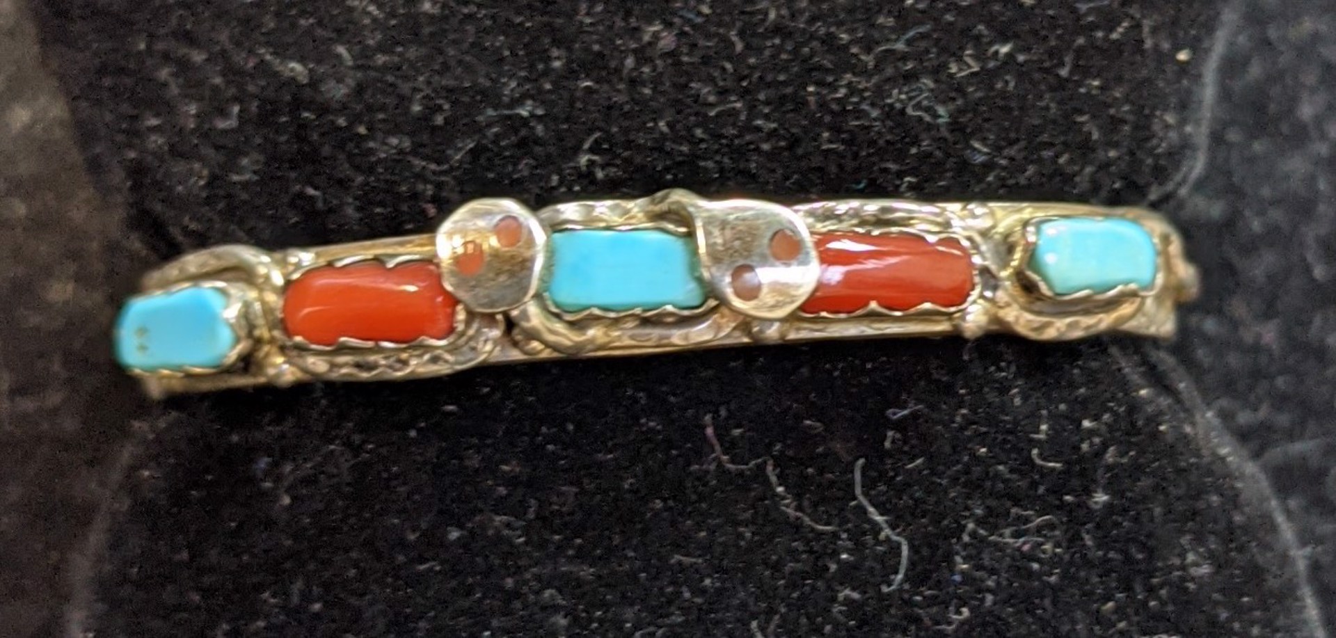 Sleeping Beauty Rattle Snakes Carnelian and Turquoise Sterling Bracelet by Marti Branson
