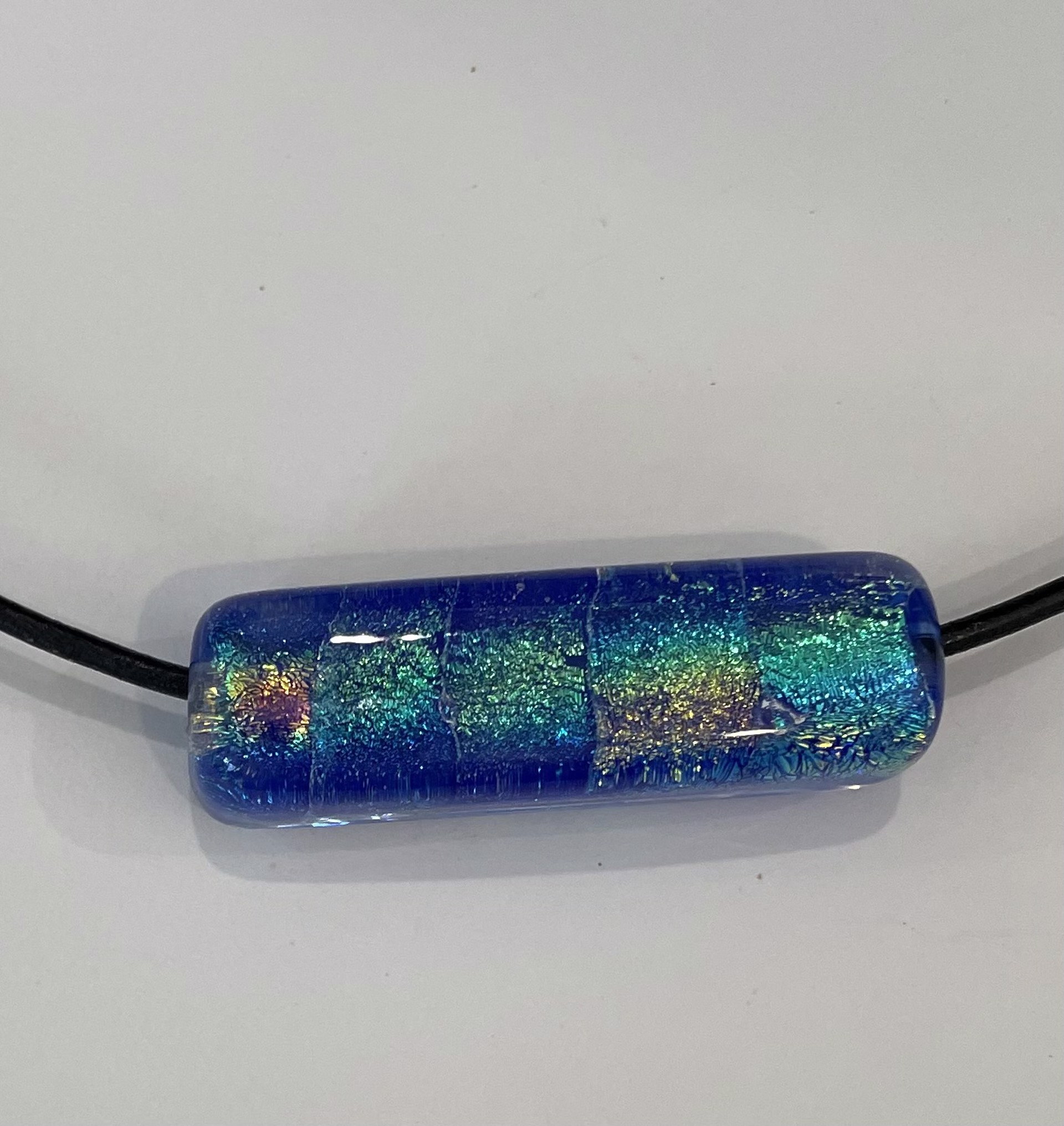 XL Rectangle Dichroic Bead Necklace by Emelie Hebert