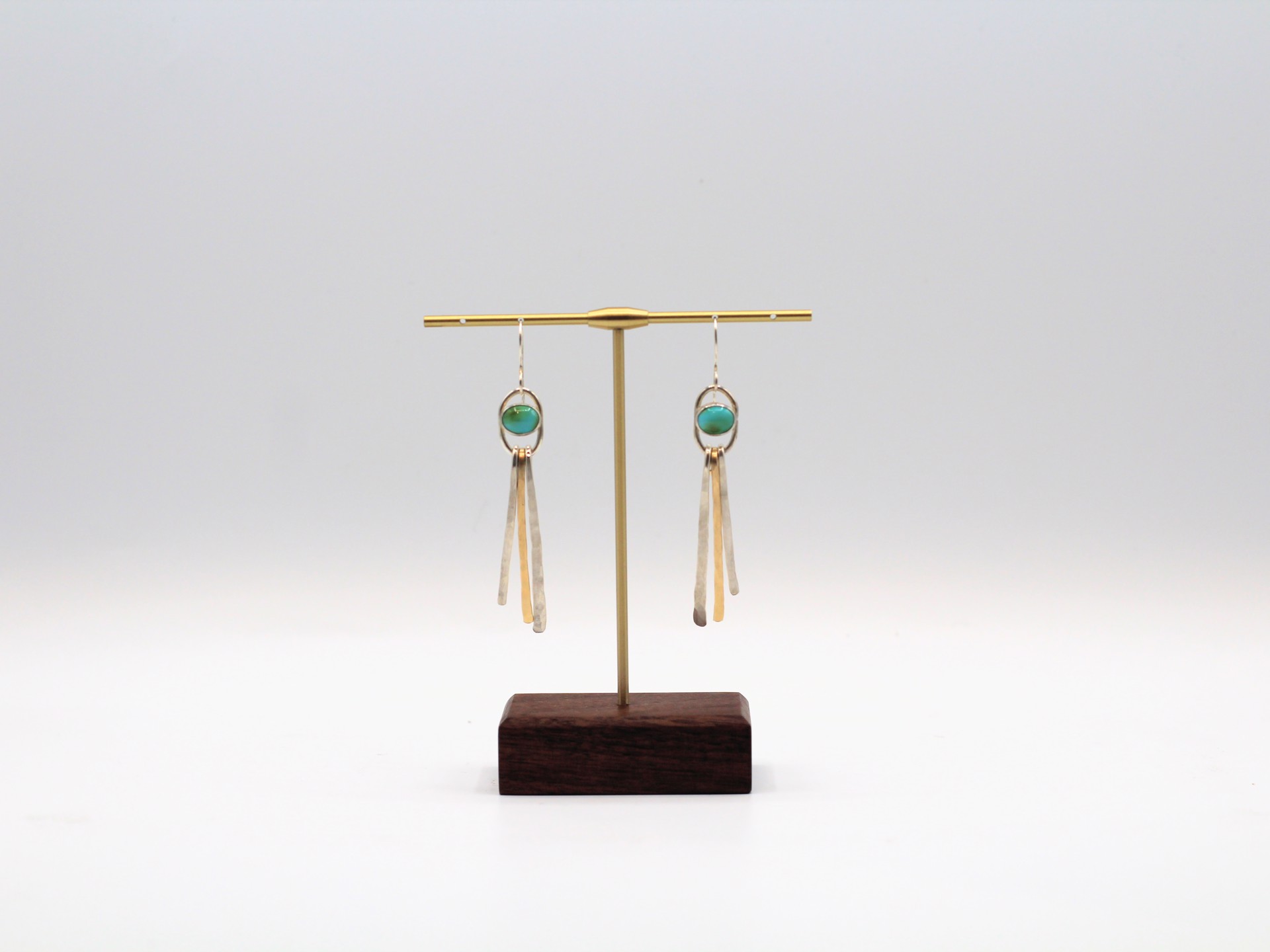 Sonoran Gold Turquoise Fringe Earrings by Emily Dubrawski