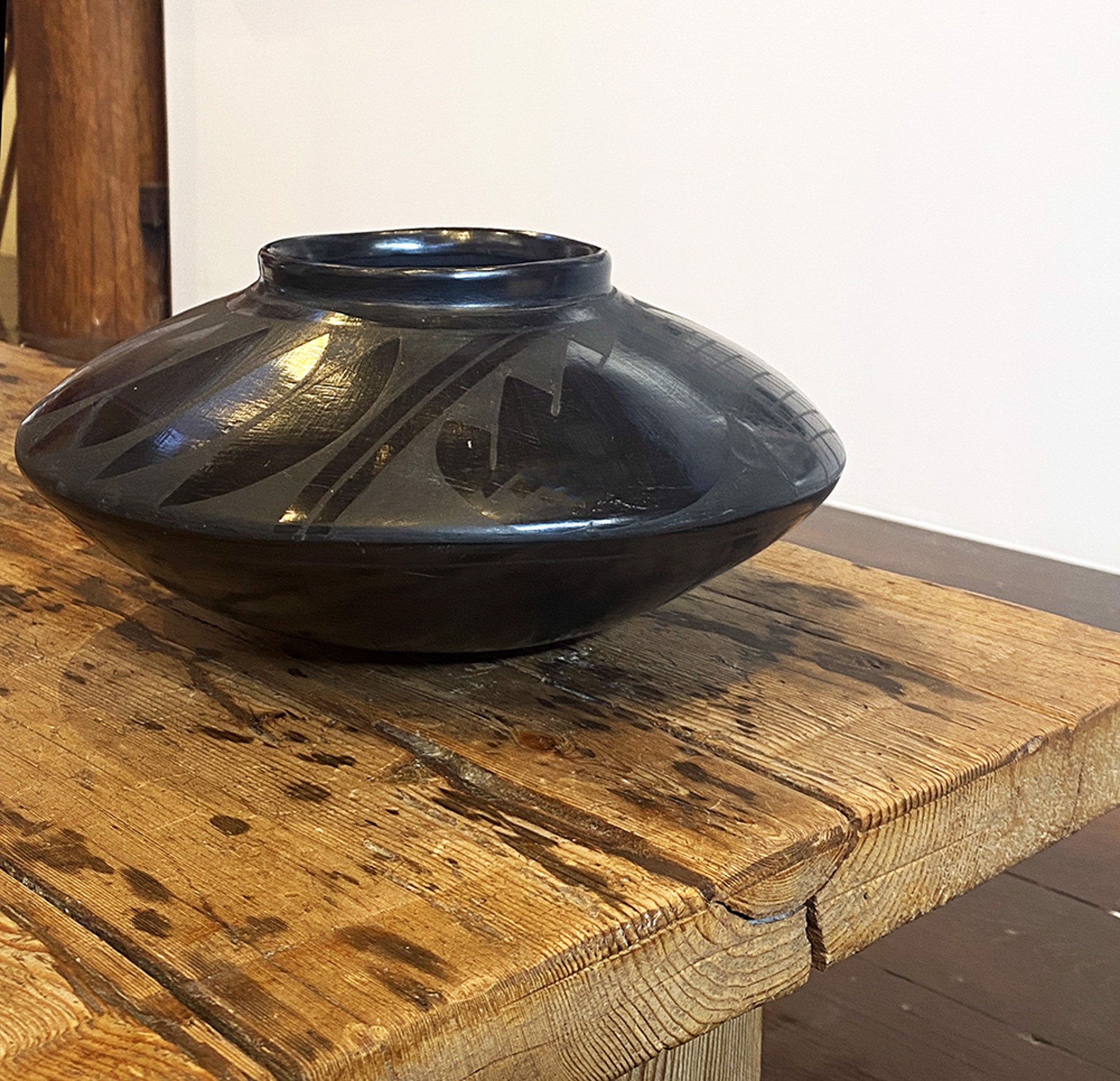 Mata Ortiz Black Pottery Vessel Pot #2 by Artist Unknown