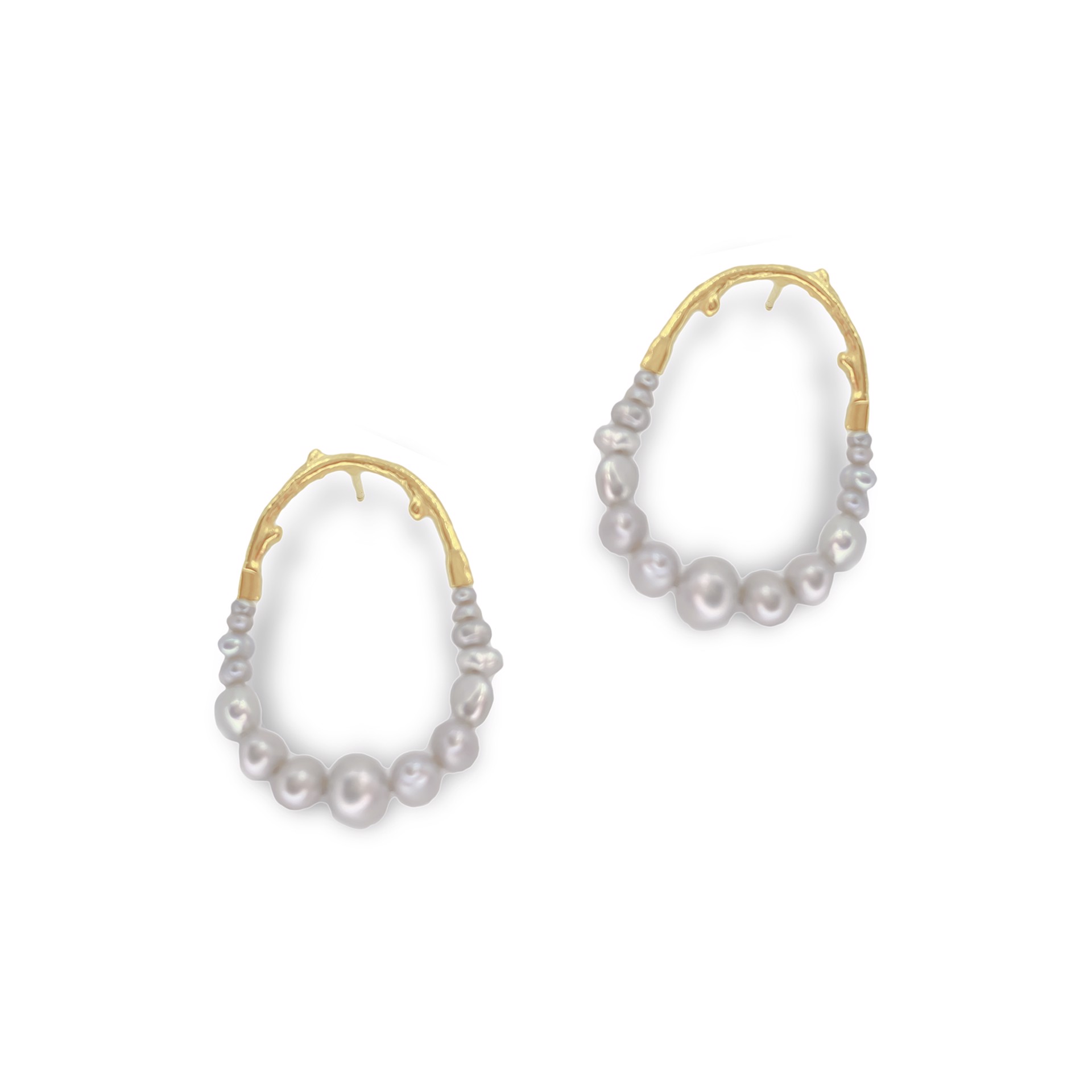 Small Gold/ Gray Maxima Earrings by Anna Johnson