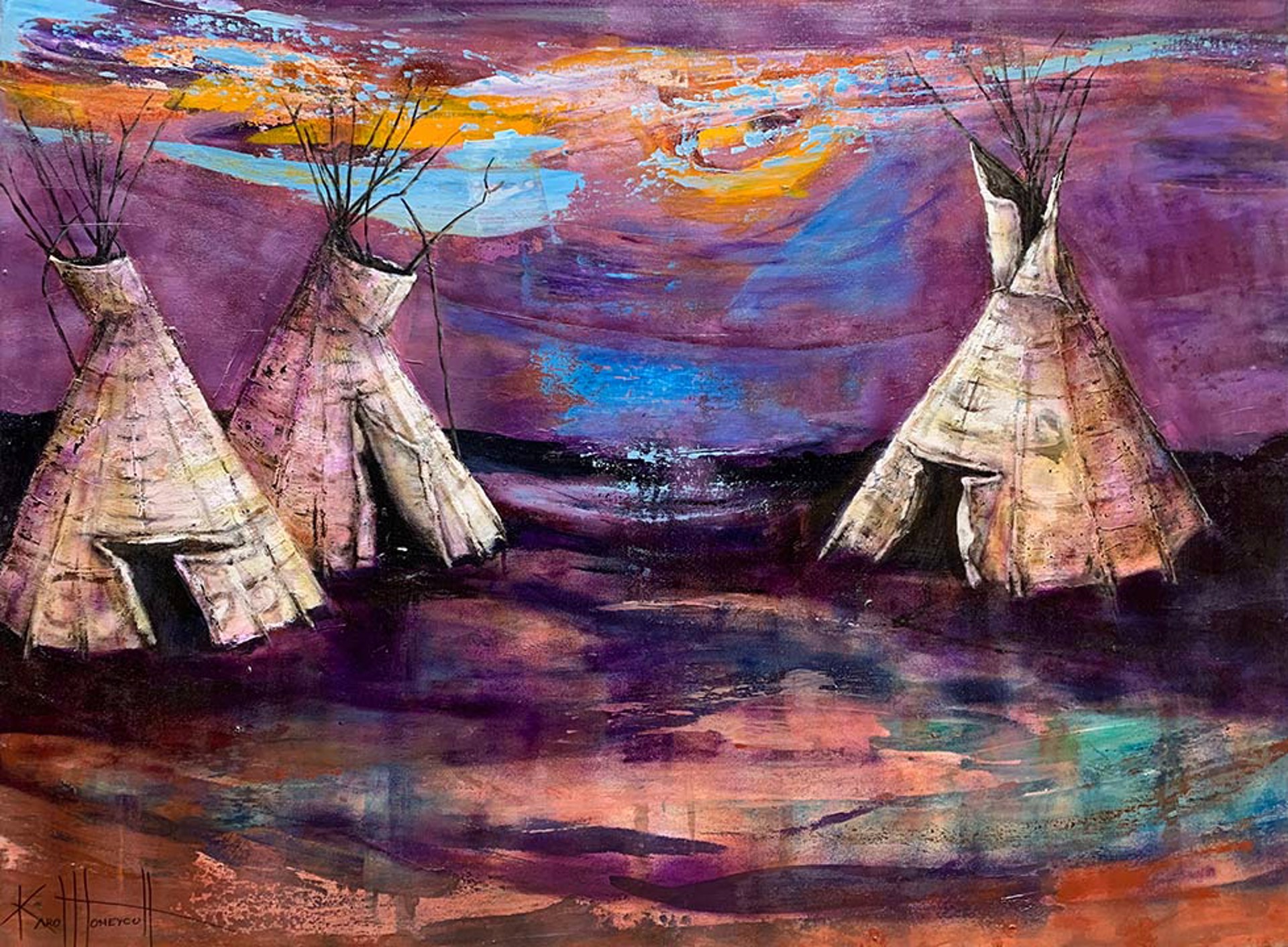 Three Tee Pees by Karol Honeycutt