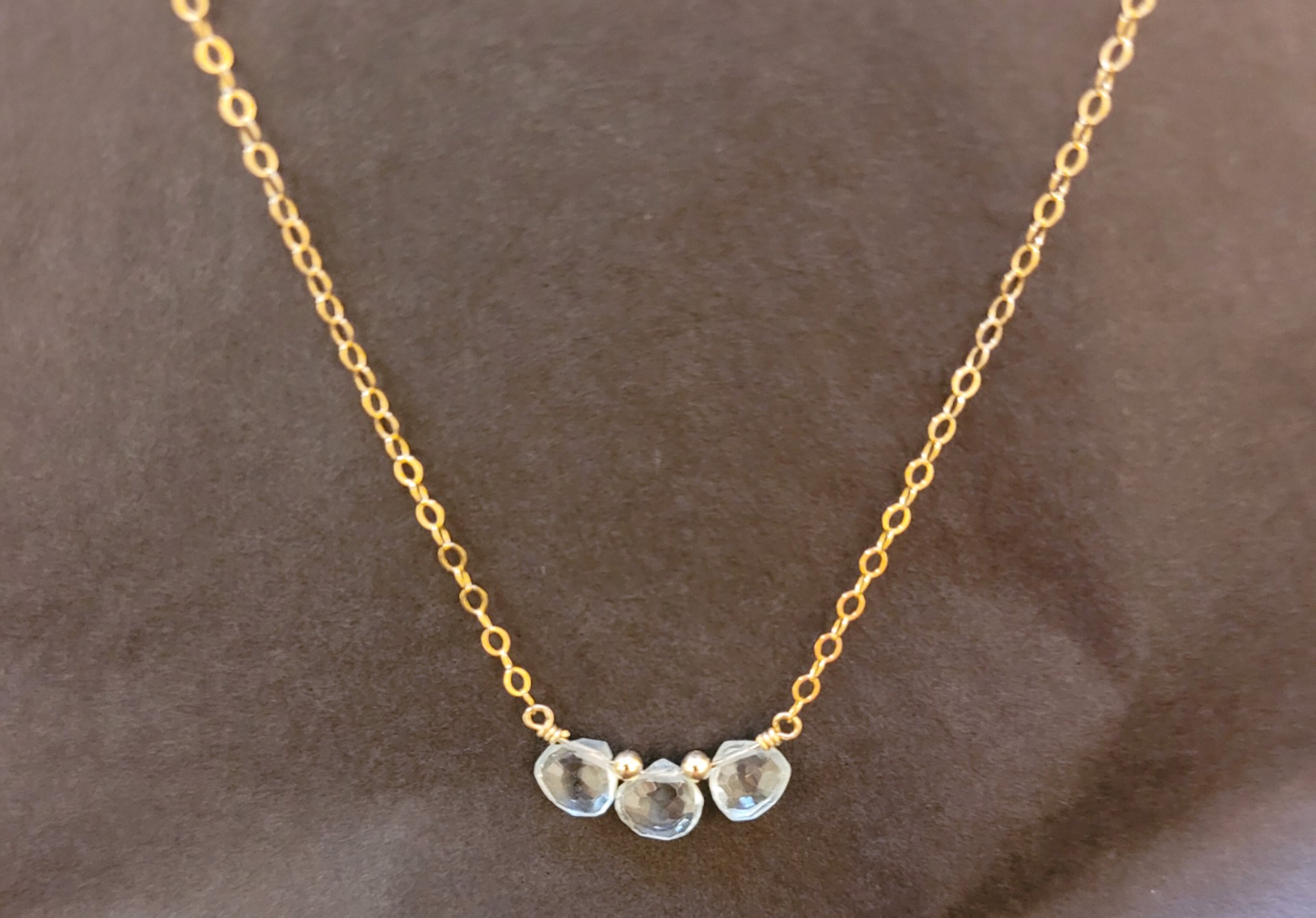 Necklace - Aquamarine 3 Stone 14K Gold Filled by Julia Balestracci